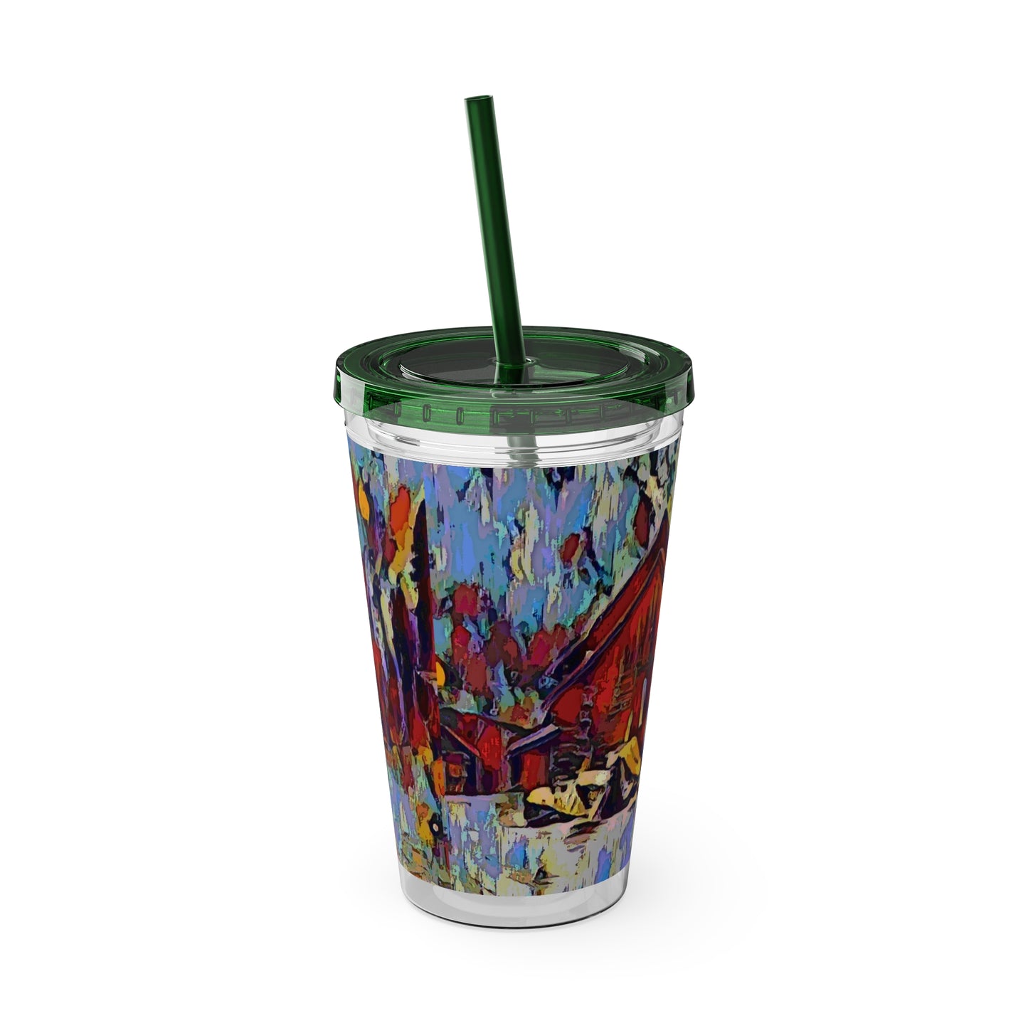 Sunsplash Tumbler with Straw, 16oz ... A Very Abstract "Mountain Winter Scene" ... Original Works. Copyright Phot's Photo_LODA: Les Objets D'Art. December 2023 ...