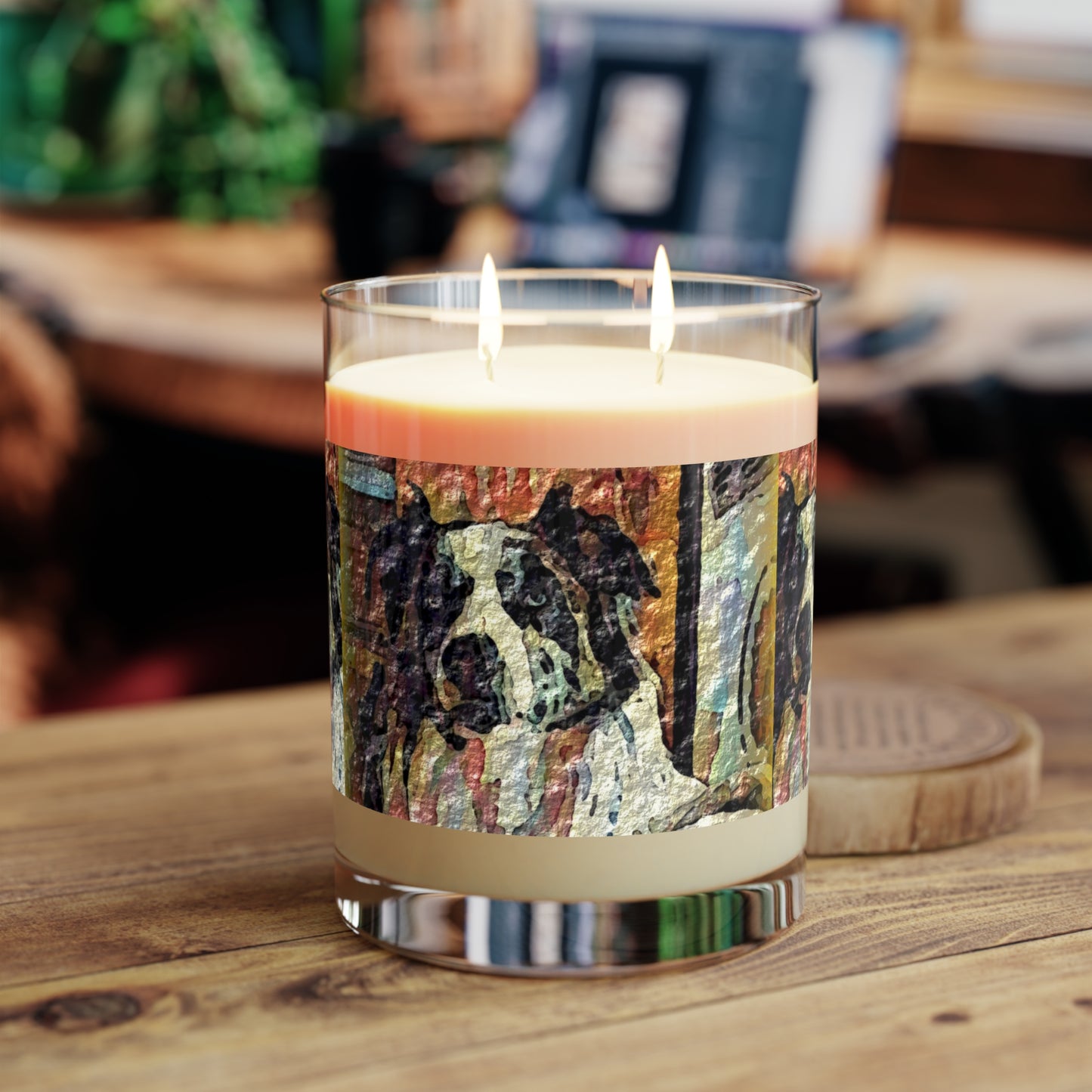 Scented Candle - Full Glass, 11oz ... Ozzy-Hippensteel ... "Don't Cry Now ... Dry-Your-Eyes ... On-The-Wind". Original Works. May 2023.