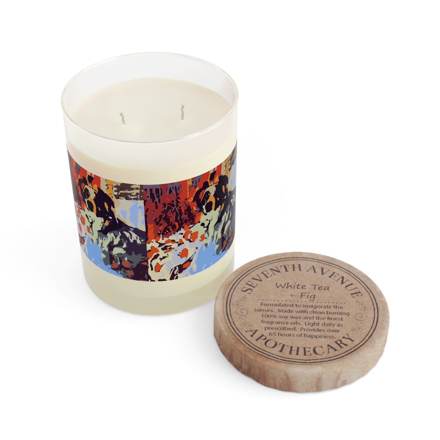 Scented Candle - Full Glass, 11oz ... Ozzy-Hippensteel ... "Don't Cry Now ... Dry-Your-Eyes ... On-The-Wind". Original Works. May 2023.