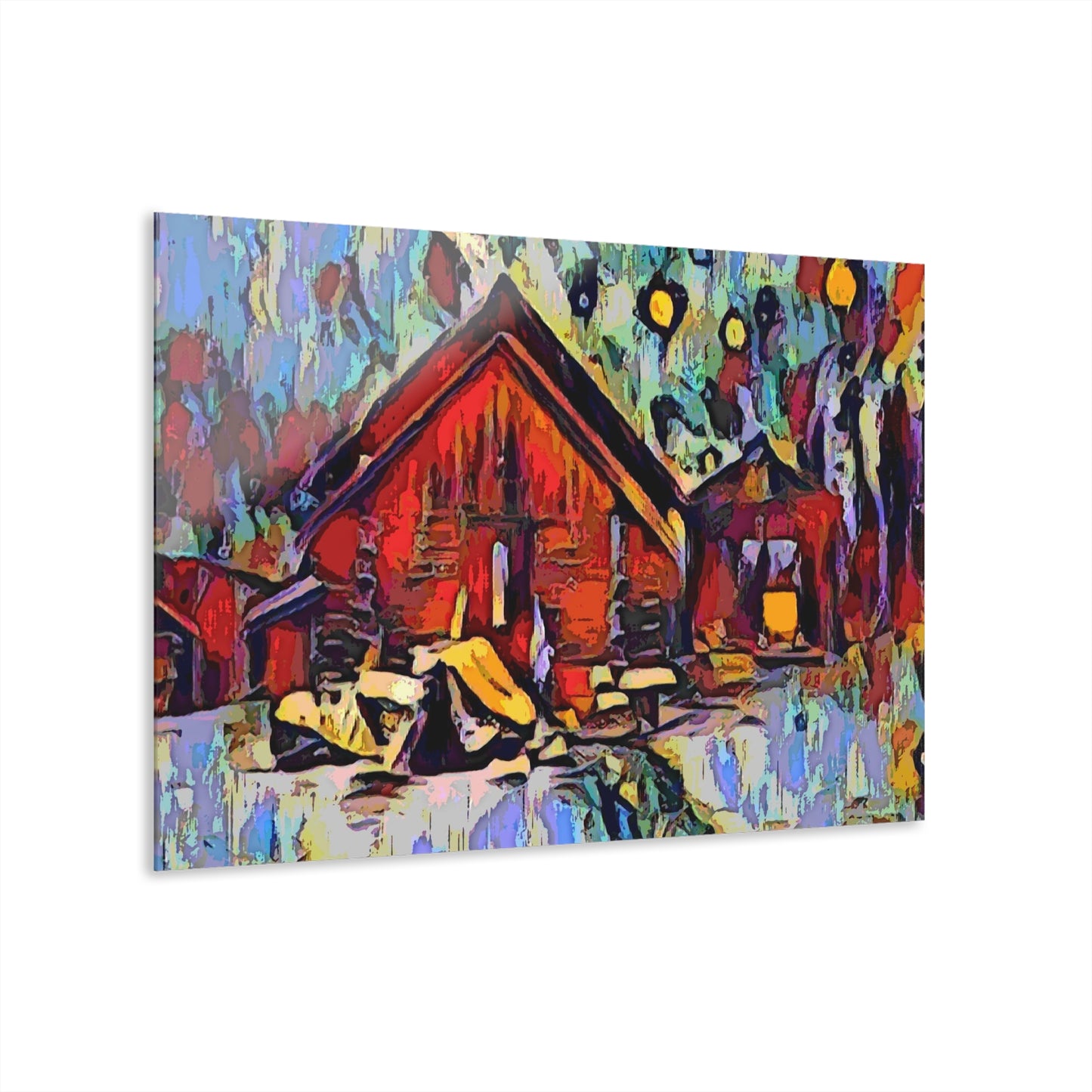 Acrylic Prints (French Cleat Hanging) ... A Very Abstract "Mountain Winter Scene" ... Original Works. Copyright Phot's Photo_LODA: Les Objets D'Art. December 2023 ...