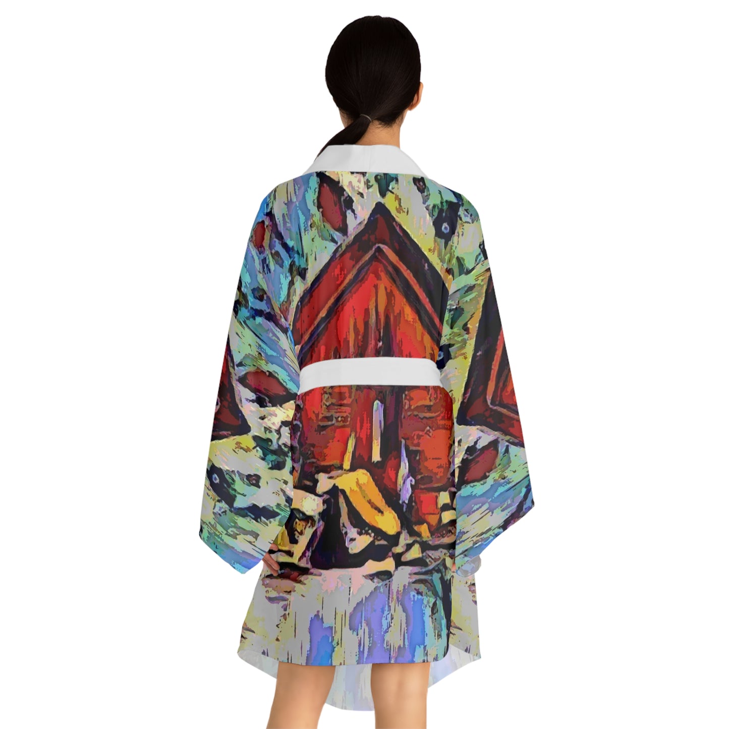 Long Sleeve Kimono Robe (AOP) ... A Very Abstract "Mountain Winter Scene" ... Original Works. Copyright Phot's Photo_LODA: Les Objets D'Art. December 2023 ...