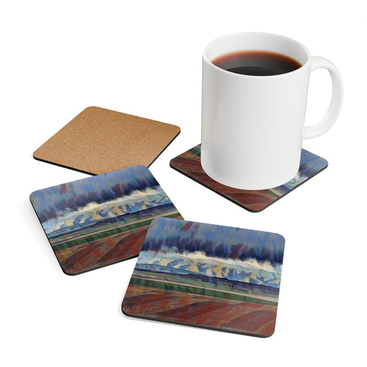 Corkwood Coaster Set ... On-The-Prairie .. "The Storm Is Brewing" ... Central Idaho: November 2023 ... Original Works ...