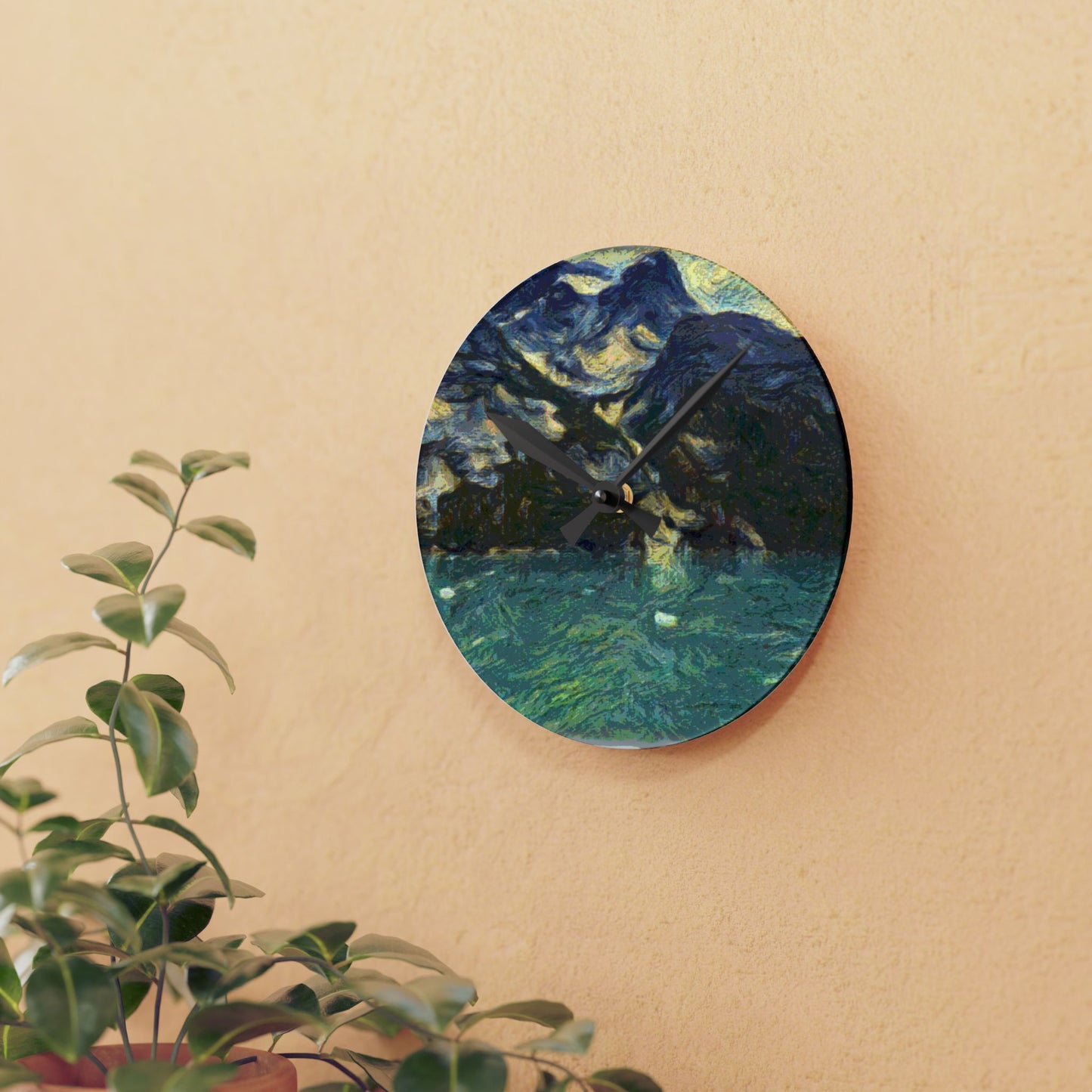 Acrylic Wall Clock ... Tracy Arm Fjord ... South Of Skagway, Alaska ... Summer: June 2024 ... Original Works ...