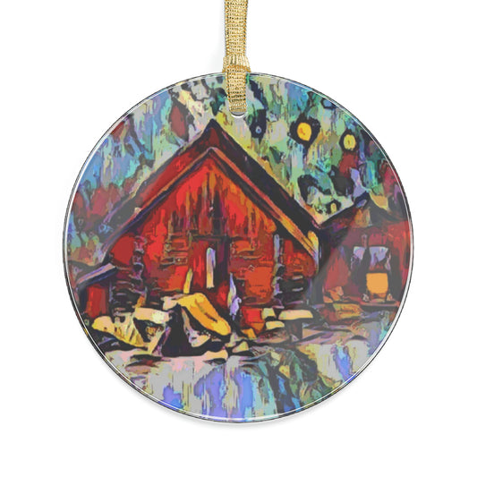 Acrylic Ornaments ... A Very Abstract "Mountain Winter Scene" ... Original Works. Copyright Phot's Photo_LODA: Les Objets D'Art. December 2023 ...