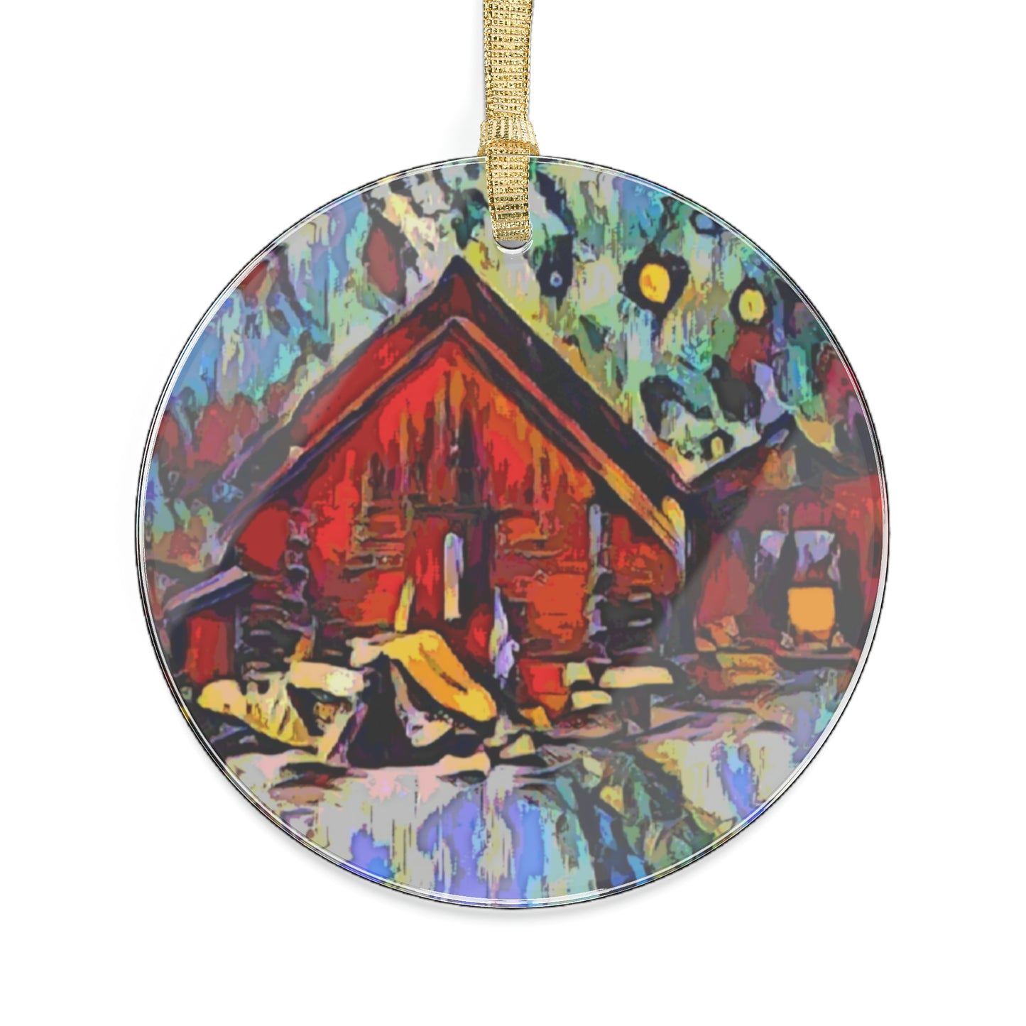 Acrylic Ornaments ... A Very Abstract "Mountain Winter Scene" ... Original Works. Copyright Phot's Photo_LODA: Les Objets D'Art. December 2023 ...