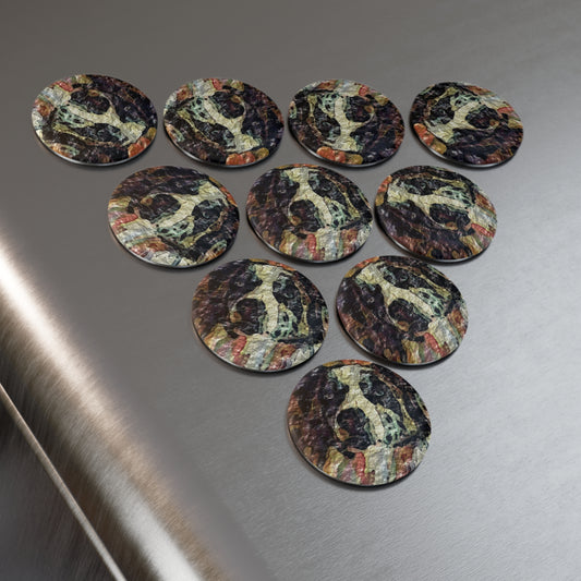 Button Magnet, Round (1 & 10 pcs) ... Ozzy-Hippensteel ... "Don't Cry Now ... Dry-Your-Eyes ... On-The-Wind". Original Works. May 2023.