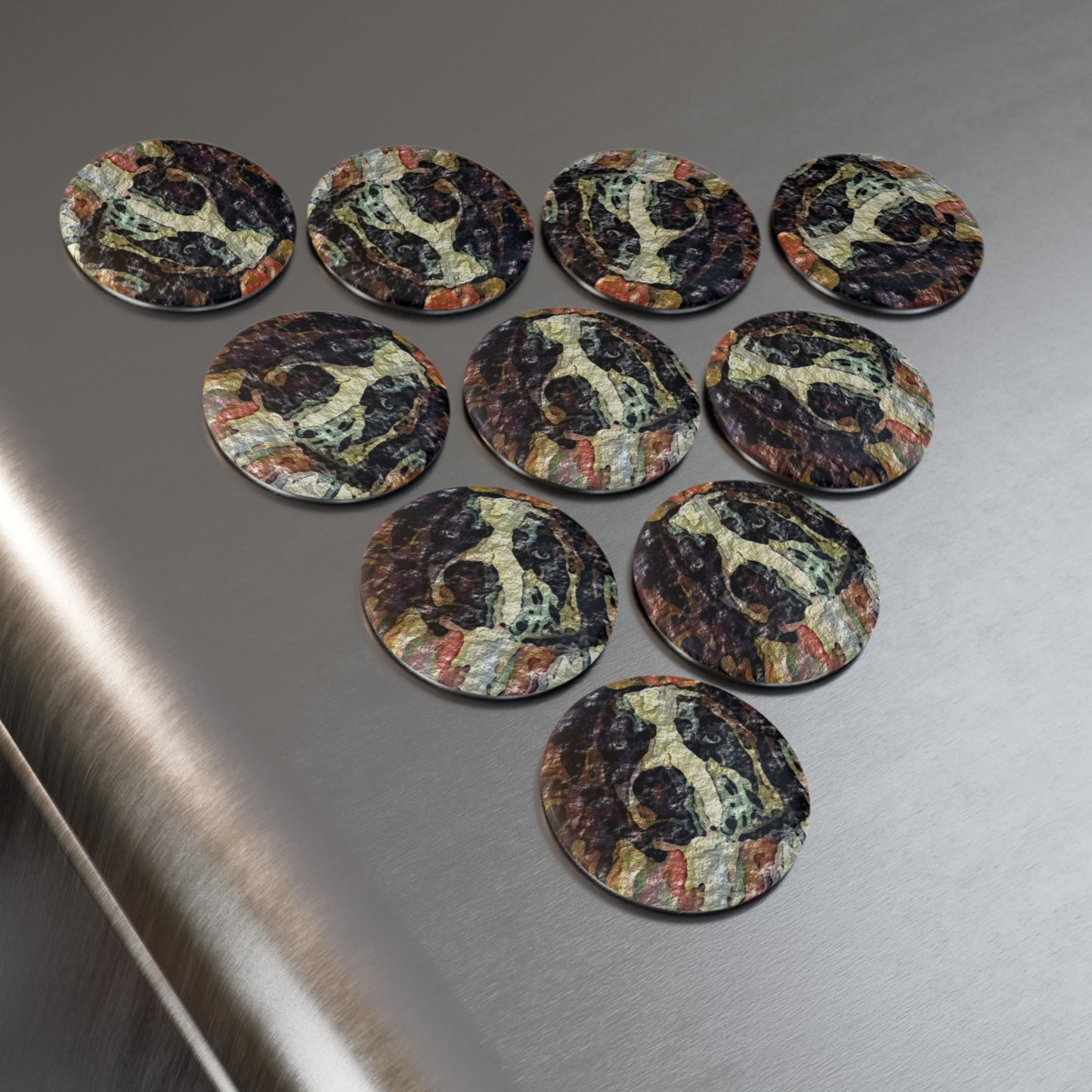 Button Magnet, Round (1 & 10 pcs) ... Ozzy-Hippensteel ... "Don't Cry Now ... Dry-Your-Eyes ... On-The-Wind". Original Works. May 2023.
