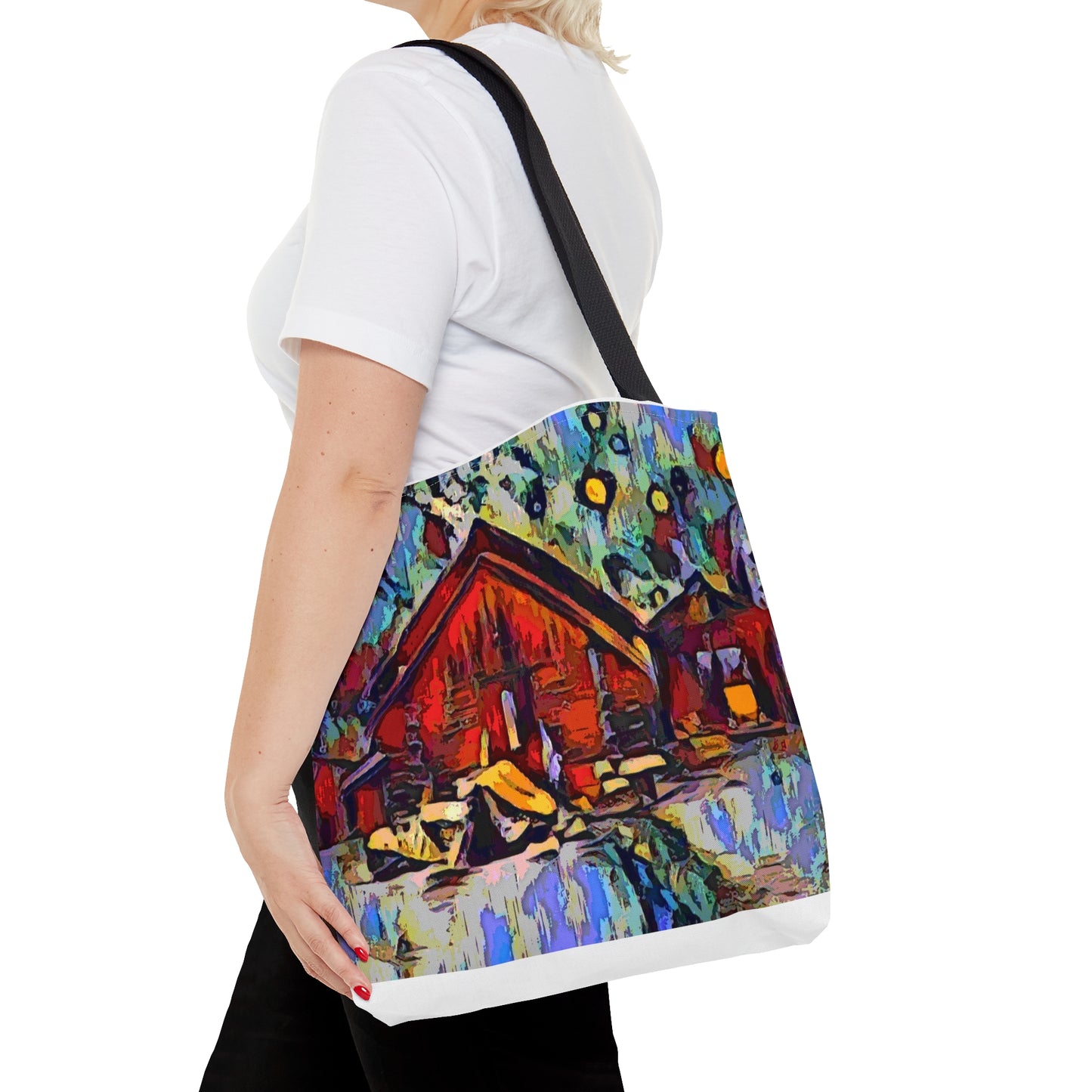 Tote Bag (AOP) ... A Very Abstract "Mountain Winter Scene" ... Original Works. Copyright Phot's Photo_LODA: Les Objets D'Art. December 2023 ...