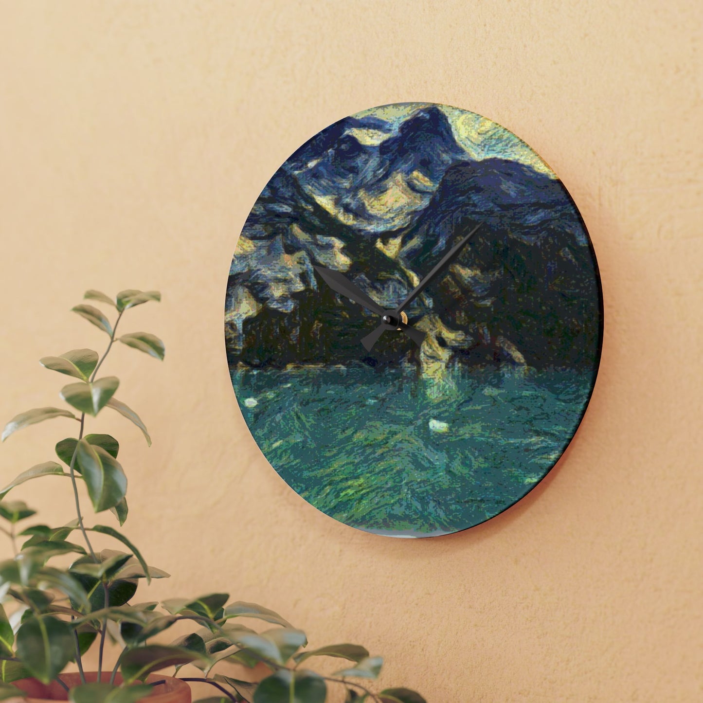 Acrylic Wall Clock ... Tracy Arm Fjord ... South Of Skagway, Alaska ... Summer: June 2024 ... Original Works ...