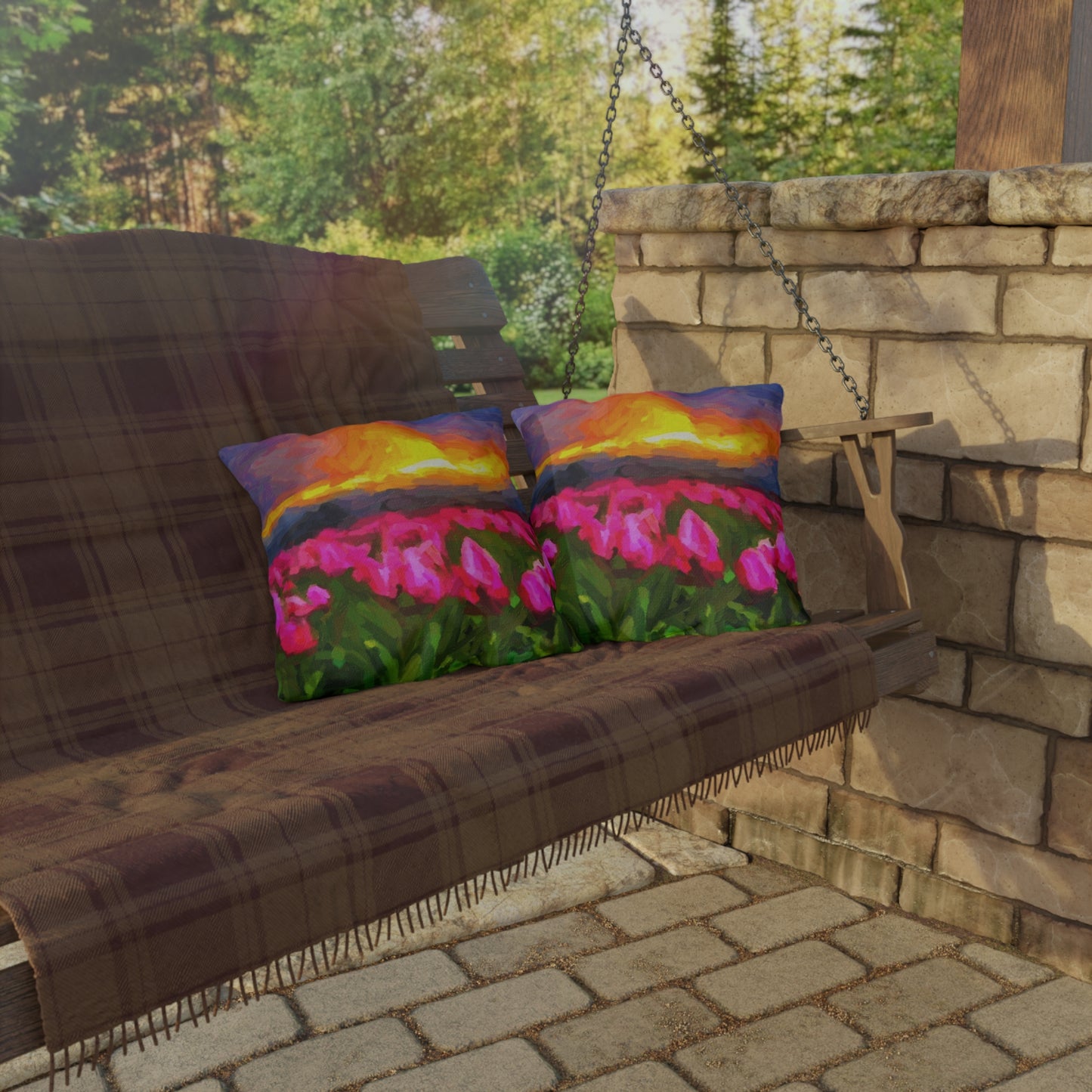 Outdoor Pillows ... Skagit Valley Tulips ... Skagit Valley, Washington ... Family Archives ... Original Works ... Circa 1980's ...
