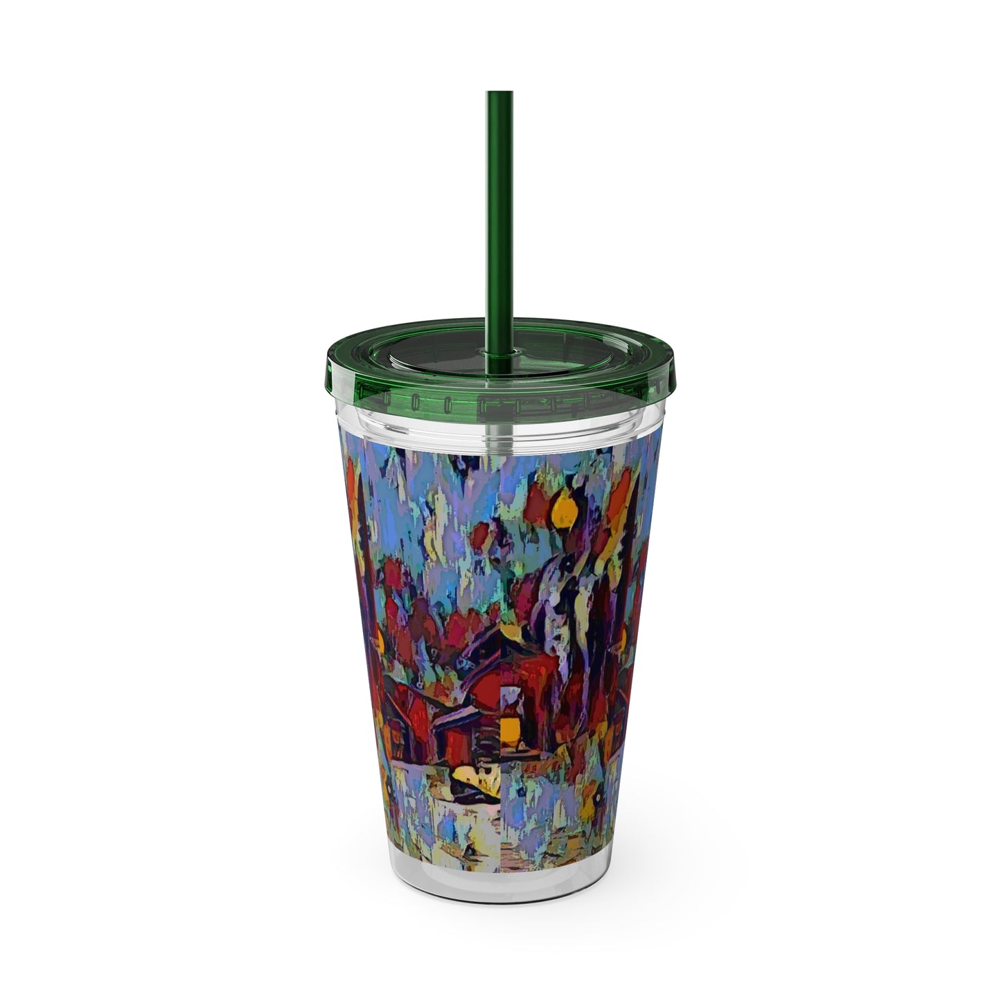 Sunsplash Tumbler with Straw, 16oz ... A Very Abstract "Mountain Winter Scene" ... Original Works. Copyright Phot's Photo_LODA: Les Objets D'Art. December 2023 ...