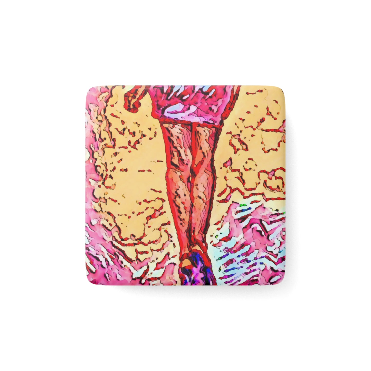 Porcelain Magnet, Square ...  I'll Walk 'A-Hundred-Miles' In Stilettos ... Original Works ... June 2023. Central Idaho, USA ...