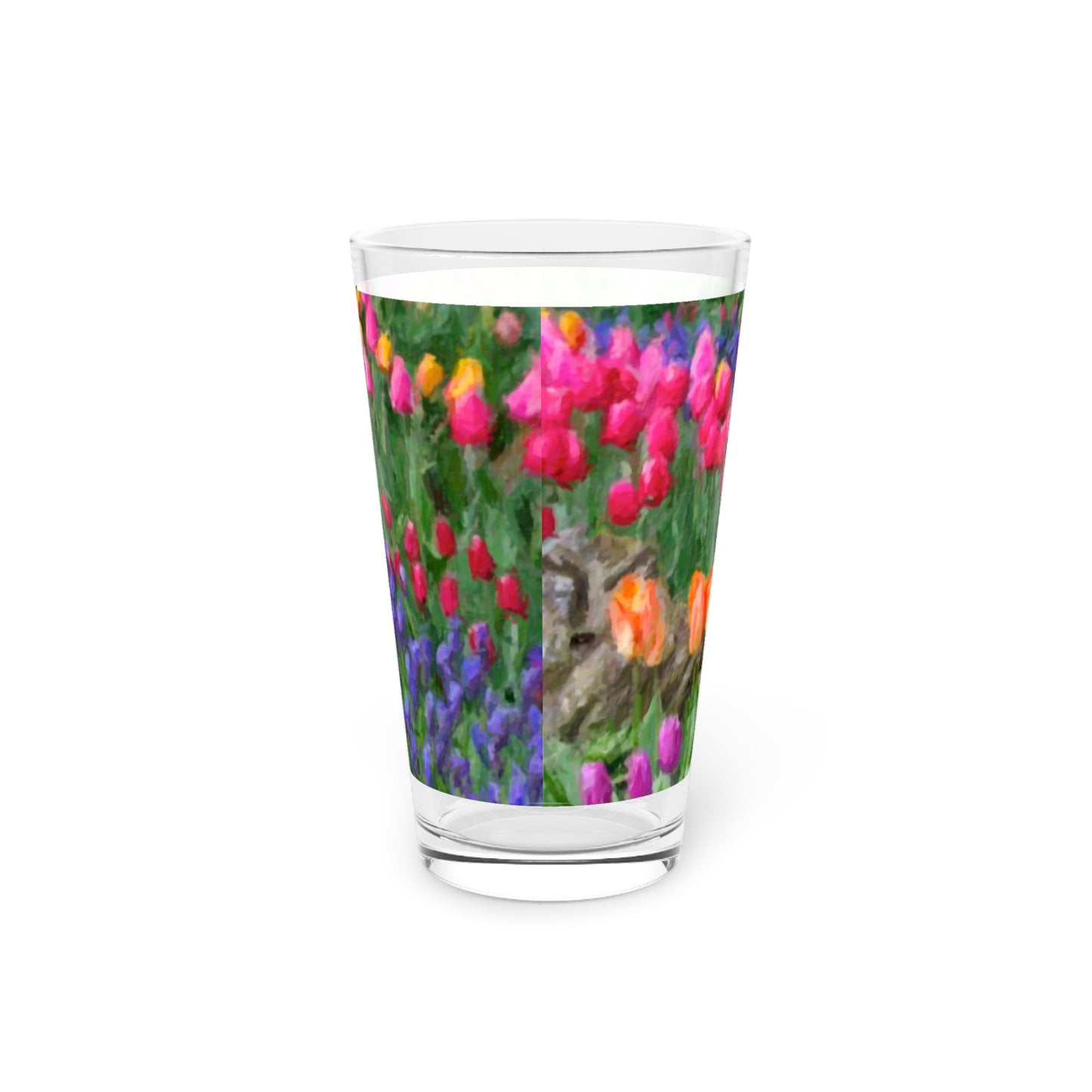 Pint Glass, 16oz ... Skagit Valley Tulips ... Skagit Valley, Washington ... Family Archives ... Original Works ... Circa 1980's ...