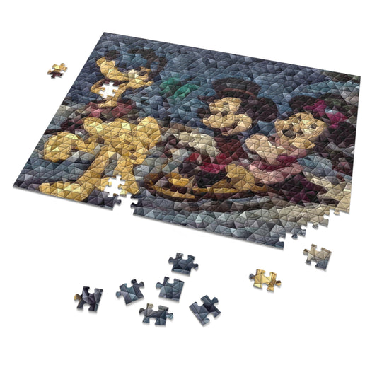 Jigsaw Puzzle (30, 110, 252, 500,1000-Piece) ... Mickey_N_Minnie Mouse & Pluto ... "A Winter Sleigh Ride" ... Original Works. Winter 2023 ...