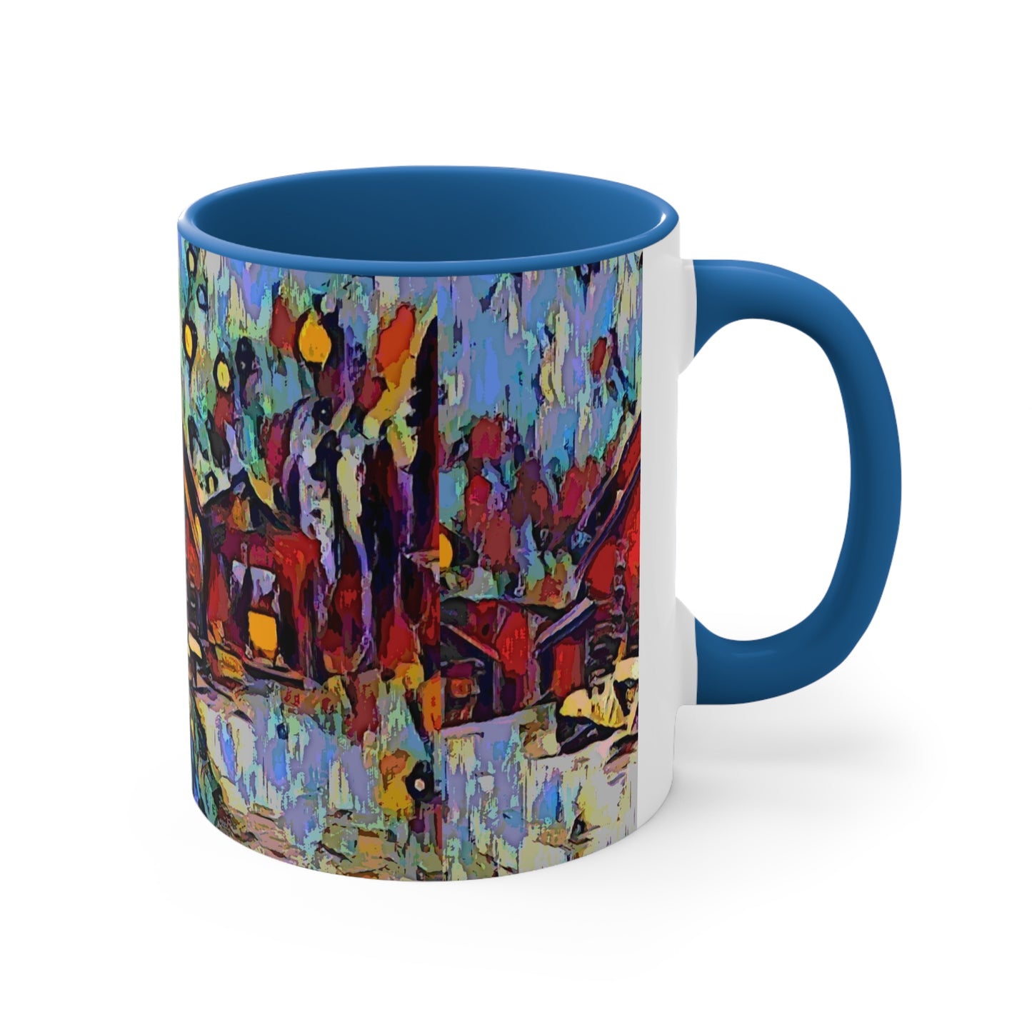 Accent Coffee Mug, 11oz ... A Very Abstract "Mountain Winter Scene" ... Original Works. Copyright Phot's Photo_LODA: Les Objets D'Art. December 2023 ...