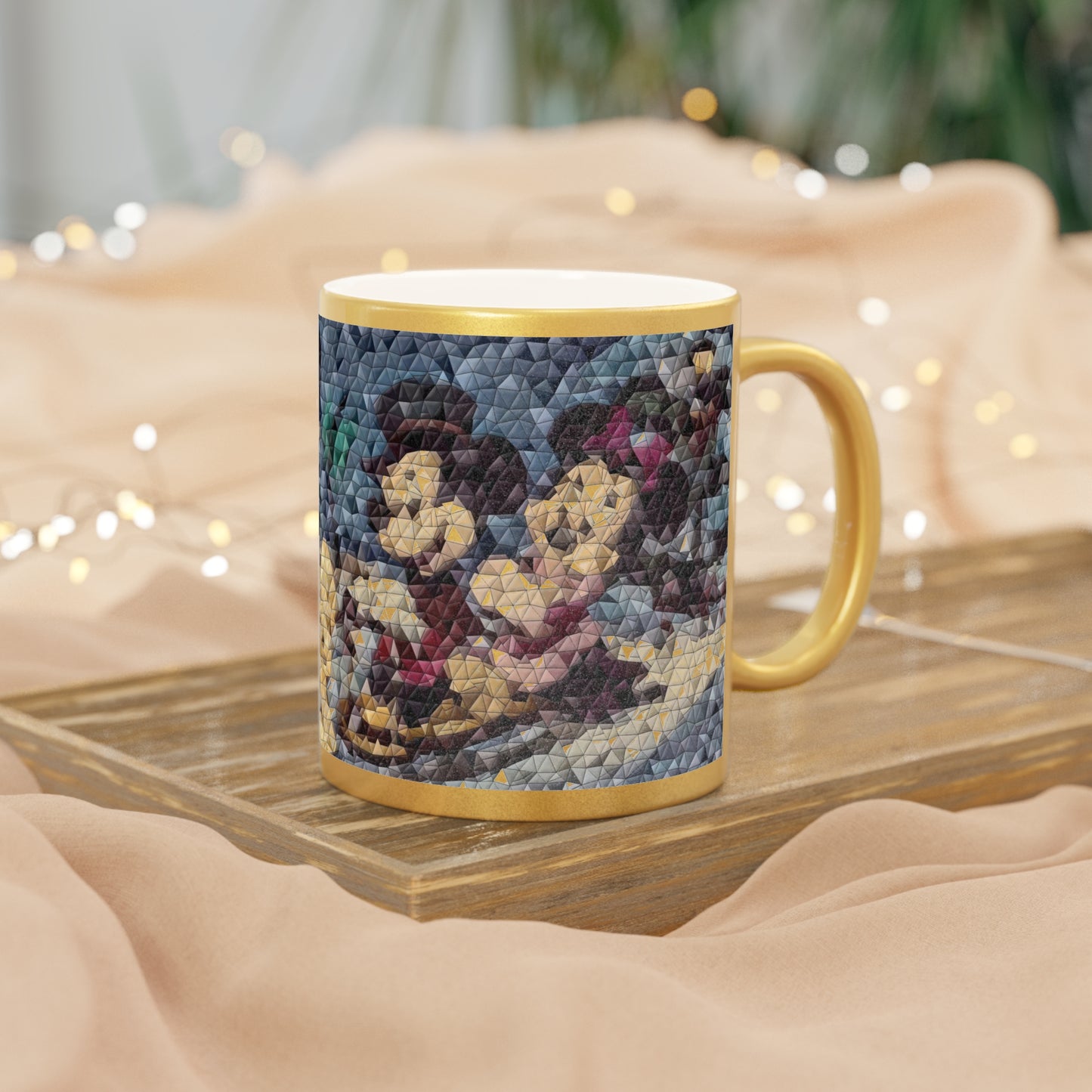 Metallic Mug (Silver\Gold) ... Mickey_N_Minnie Mouse & Pluto ... "A Winter Sleigh Ride" ... Original Works. Winter 2023 ...
