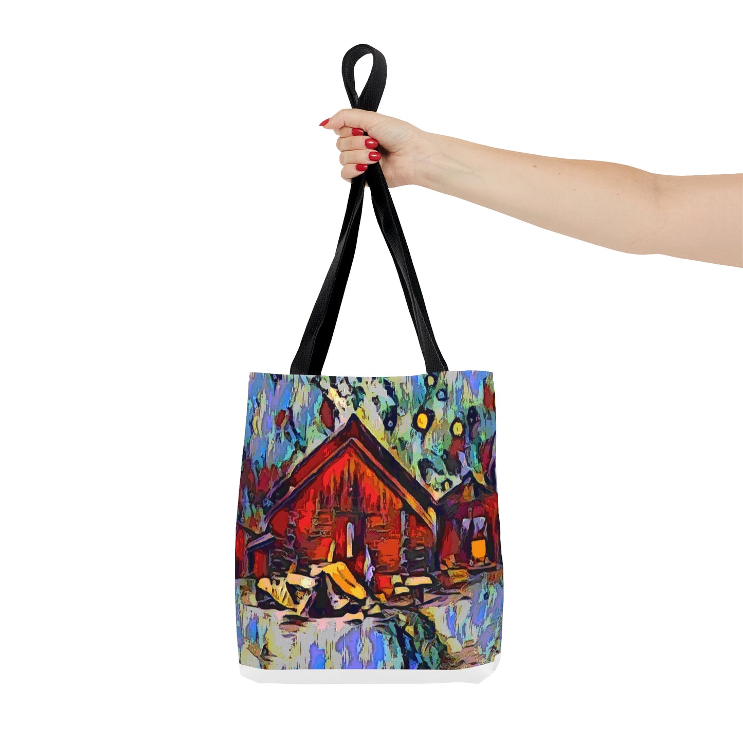 Tote Bag (AOP) ... A Very Abstract "Mountain Winter Scene" ... Original Works. Copyright Phot's Photo_LODA: Les Objets D'Art. December 2023 ...