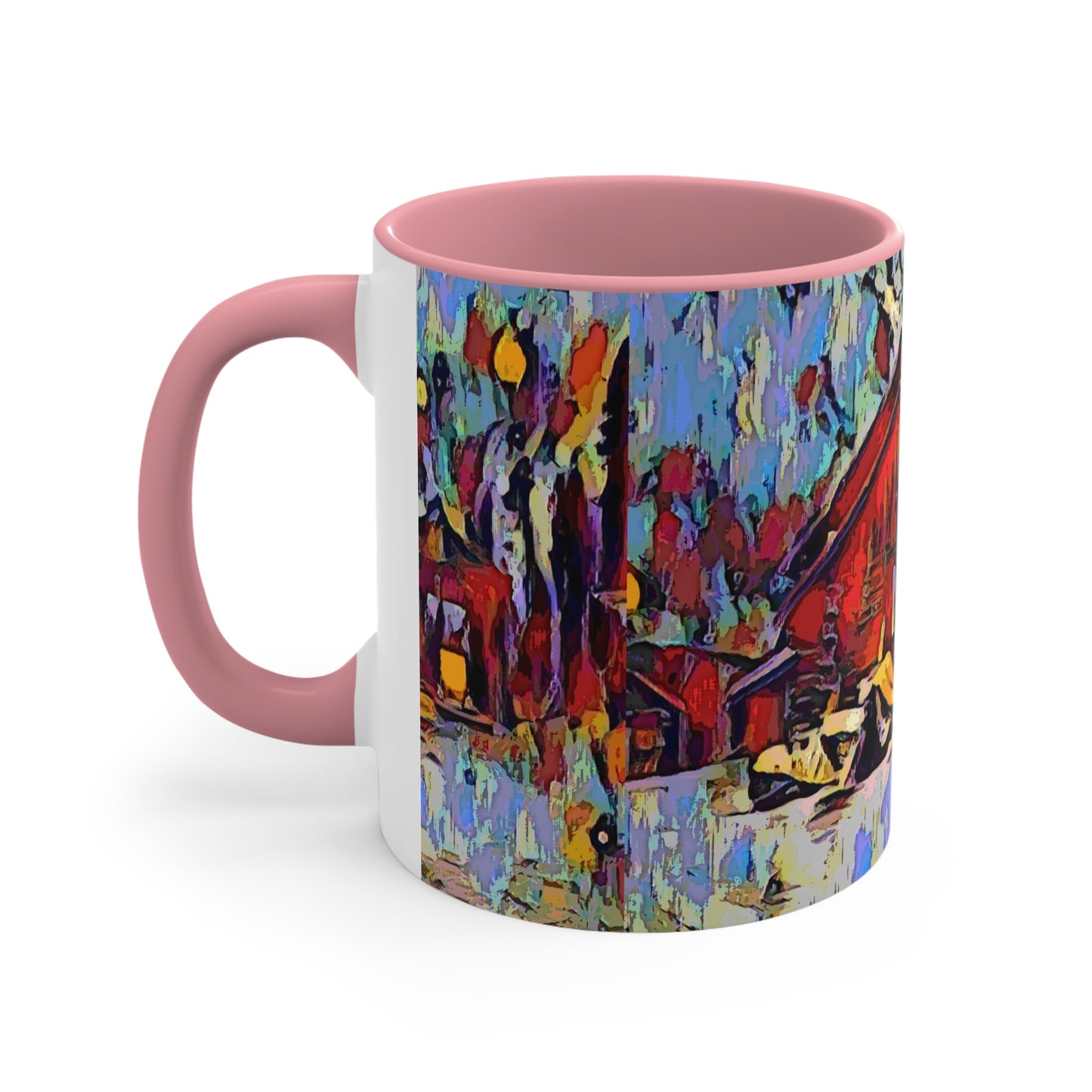 Accent Coffee Mug, 11oz ... A Very Abstract "Mountain Winter Scene" ... Original Works. Copyright Phot's Photo_LODA: Les Objets D'Art. December 2023 ...