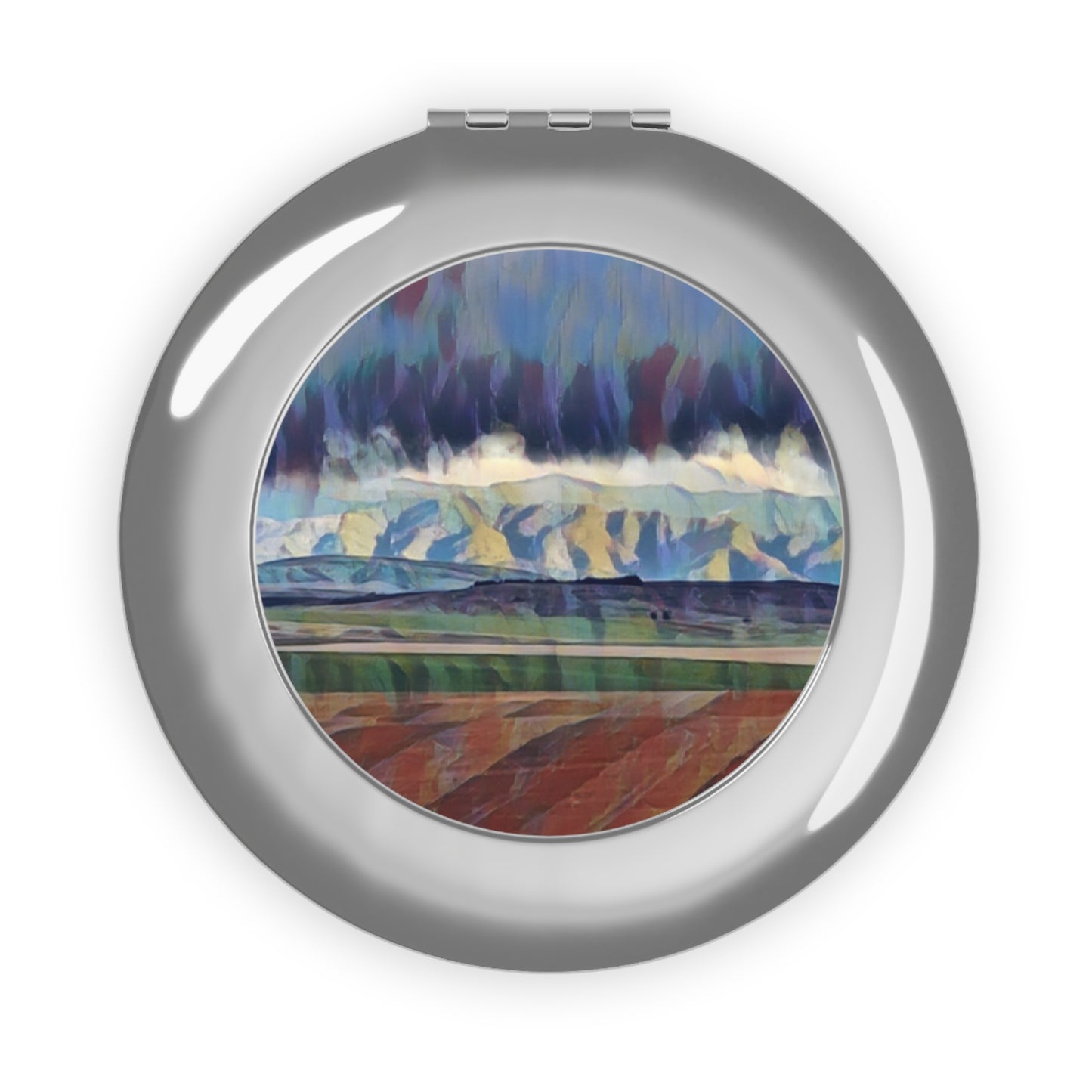 Compact Travel Mirror ... On-The-Prairie .. "The Storm Is Brewing" ... Central Idaho: November 2023 ... Original Works  ...