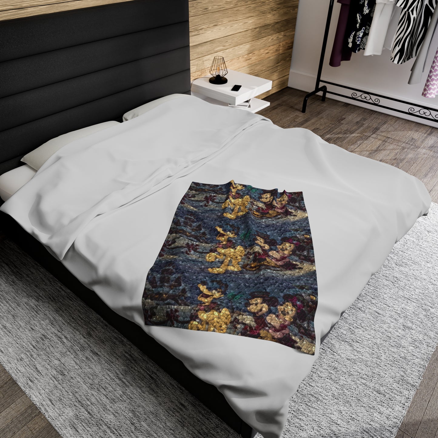 Velveteen Plush Blanket ... Mickey_N_Minnie Mouse & Pluto ... "A Winter Sleigh Ride" ... Original Works. Winter 2023 ...