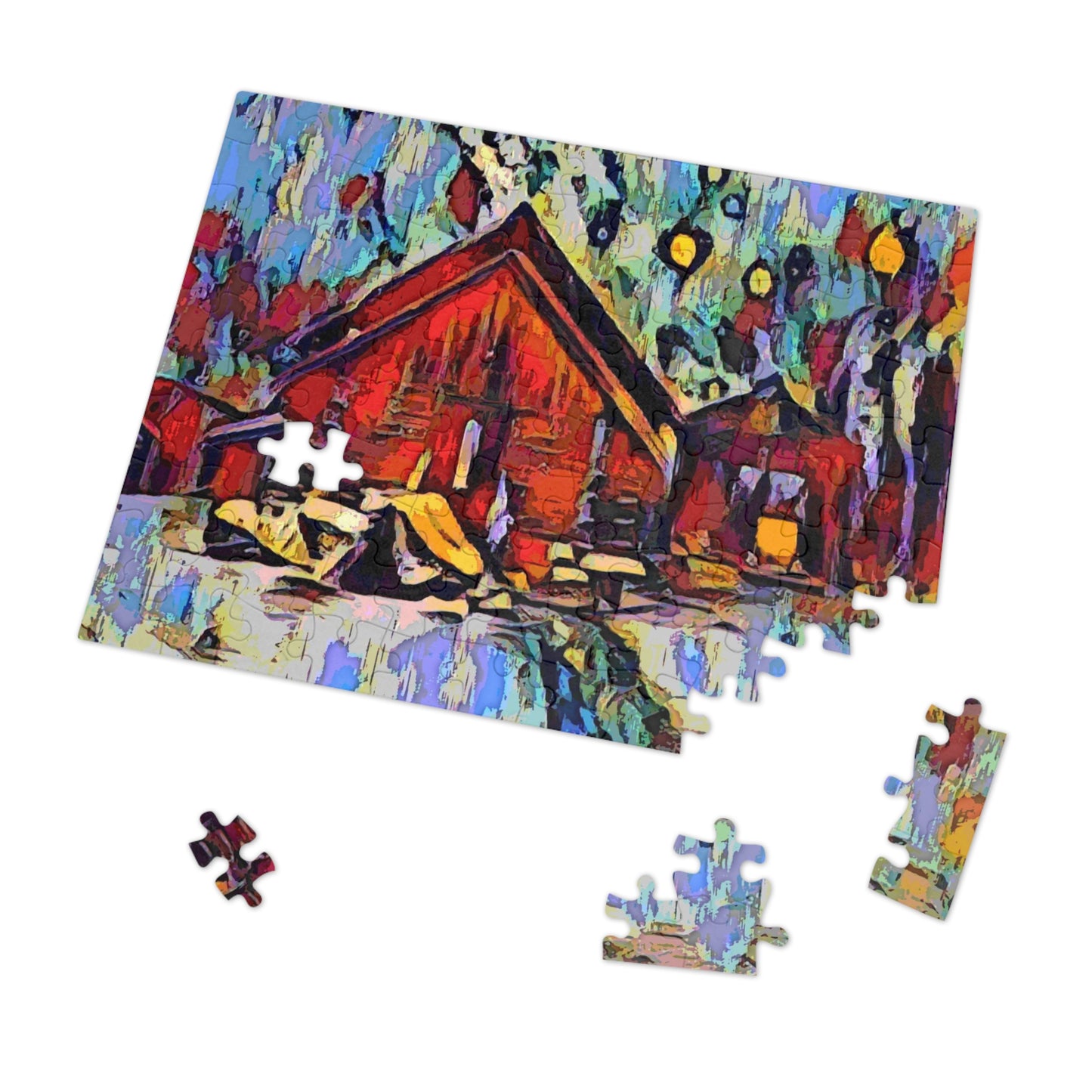 Jigsaw Puzzle (30, 110, 252, 500,1000-Piece) ... A Very Abstract "Mountain Winter Scene" ... Original Works. Copyright Phot's Photo_LODA: Les Objets D'Art. December 2023 ...