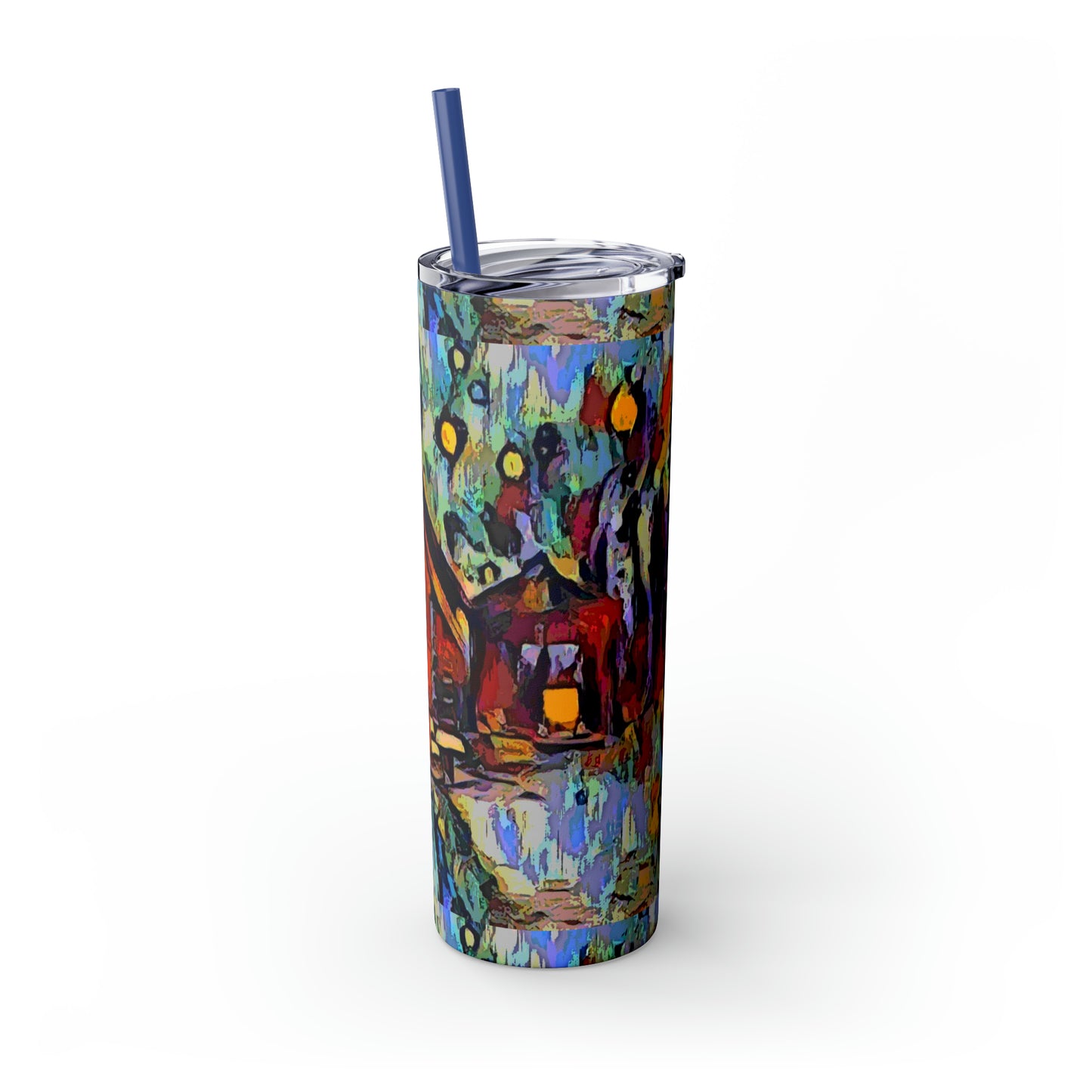 Skinny Tumbler with Straw, 20oz ... A Very Abstract "Mountain Winter Scene" ... Original Works. Copyright Phot's Photo_LODA: Les Objets D'Art. December 2023 ...