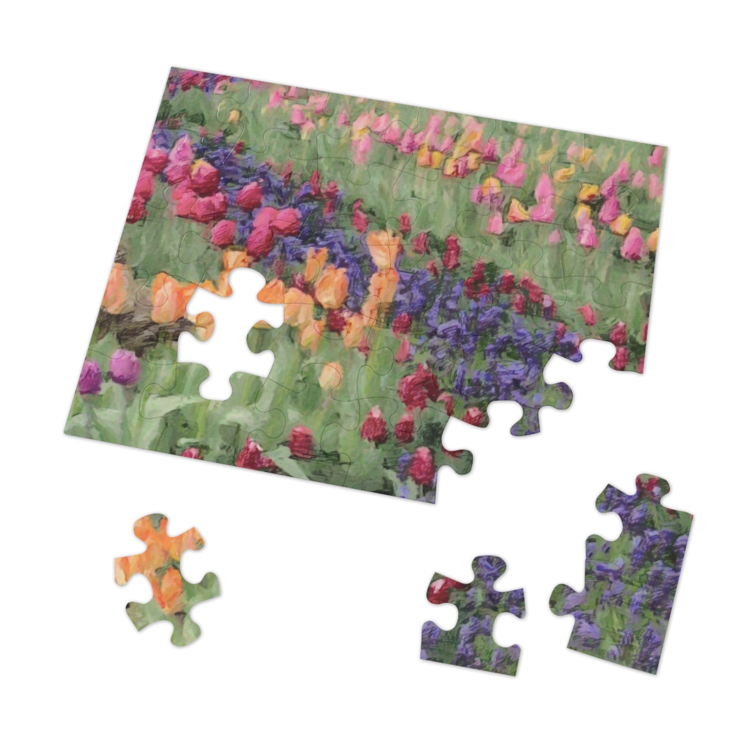 Jigsaw Puzzle (30, 110, 252, 500,1000-Piece) ... Skagit Valley Tulips ... Skagit Valley, Washington ... Family Archives ... Original Works ... Circa 1980's ...