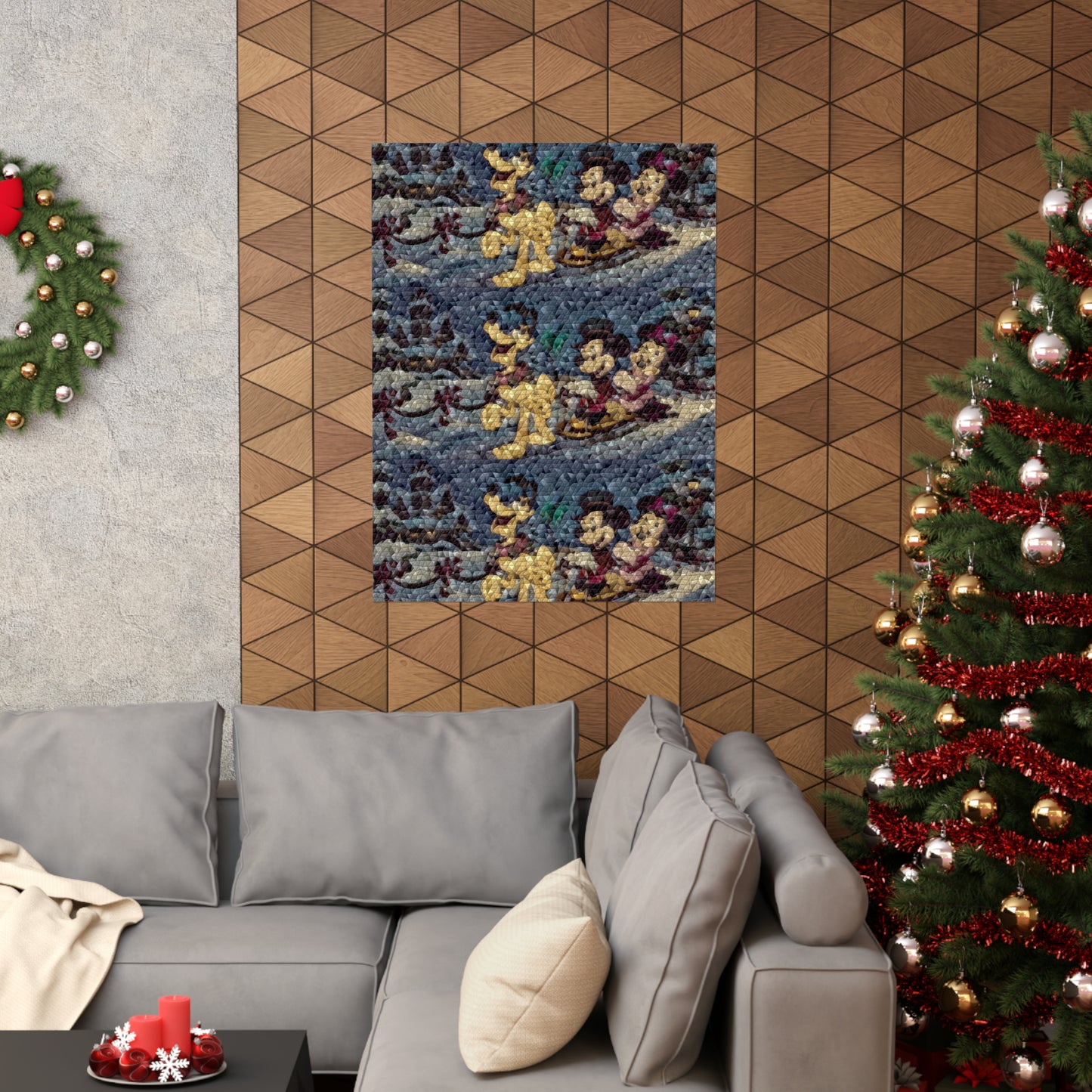 Matte Vertical Posters ... Mickey_N_Minnie Mouse & Pluto ... "A Winter Sleigh Ride" ... Original Works. Winter 2023 ...