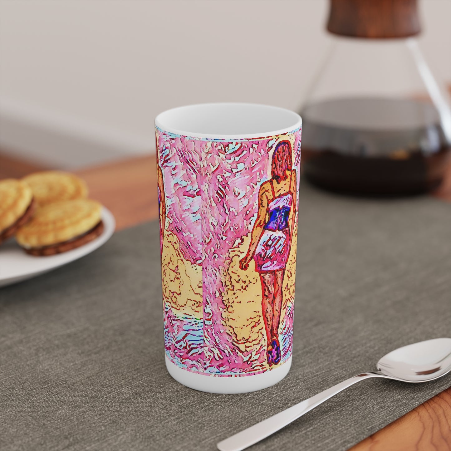 Conical Coffee Mugs (3oz, 8oz, 12oz) ...  I'll Walk 'A-Hundred-Miles' In Stilettos ... Original Works ... June 2023. Central Idaho, USA ...