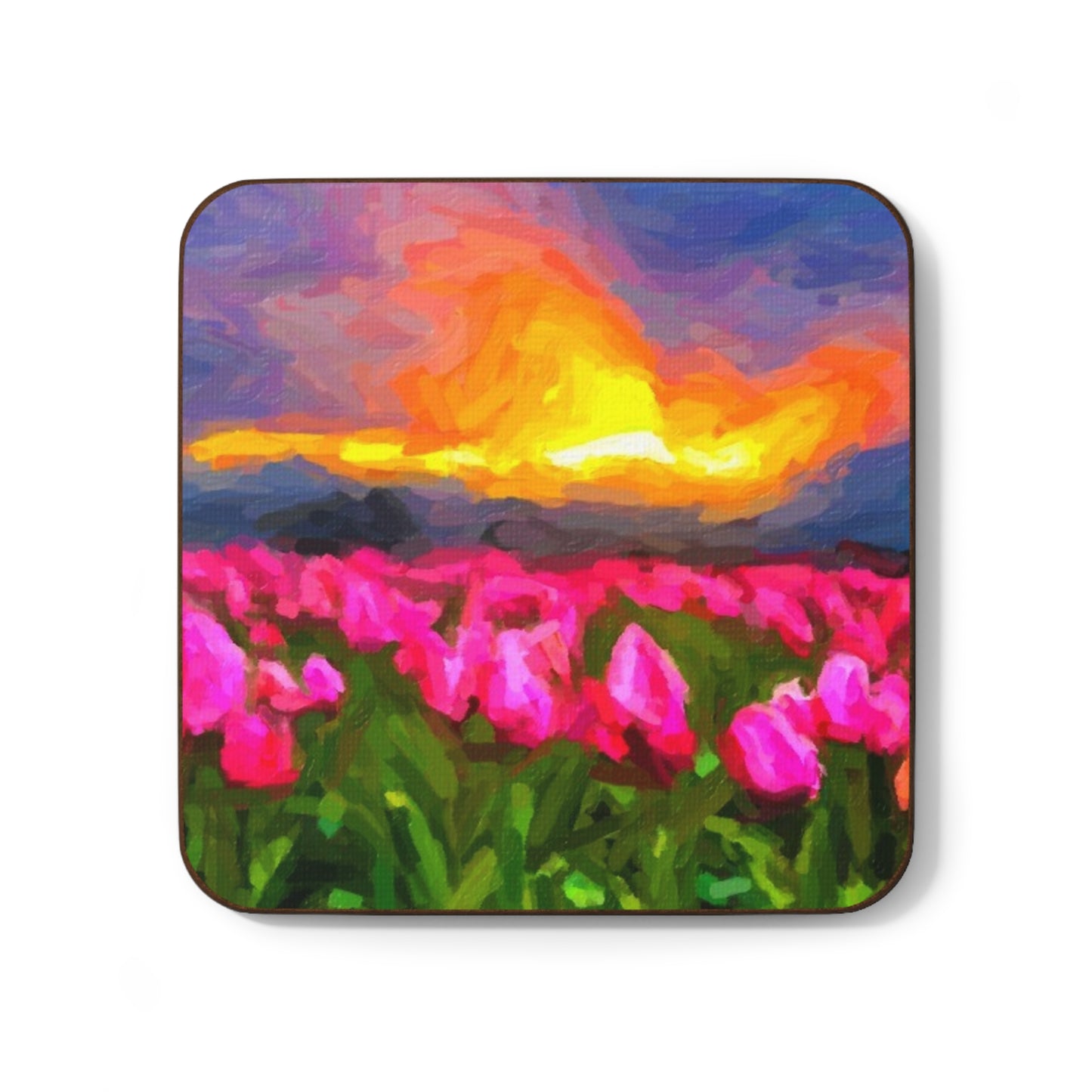 Hardboard Back Coaster ... Skagit Valley Tulips ... Skagit Valley, Washington ... Family Archives ... Original Works ... Circa 1980's ...