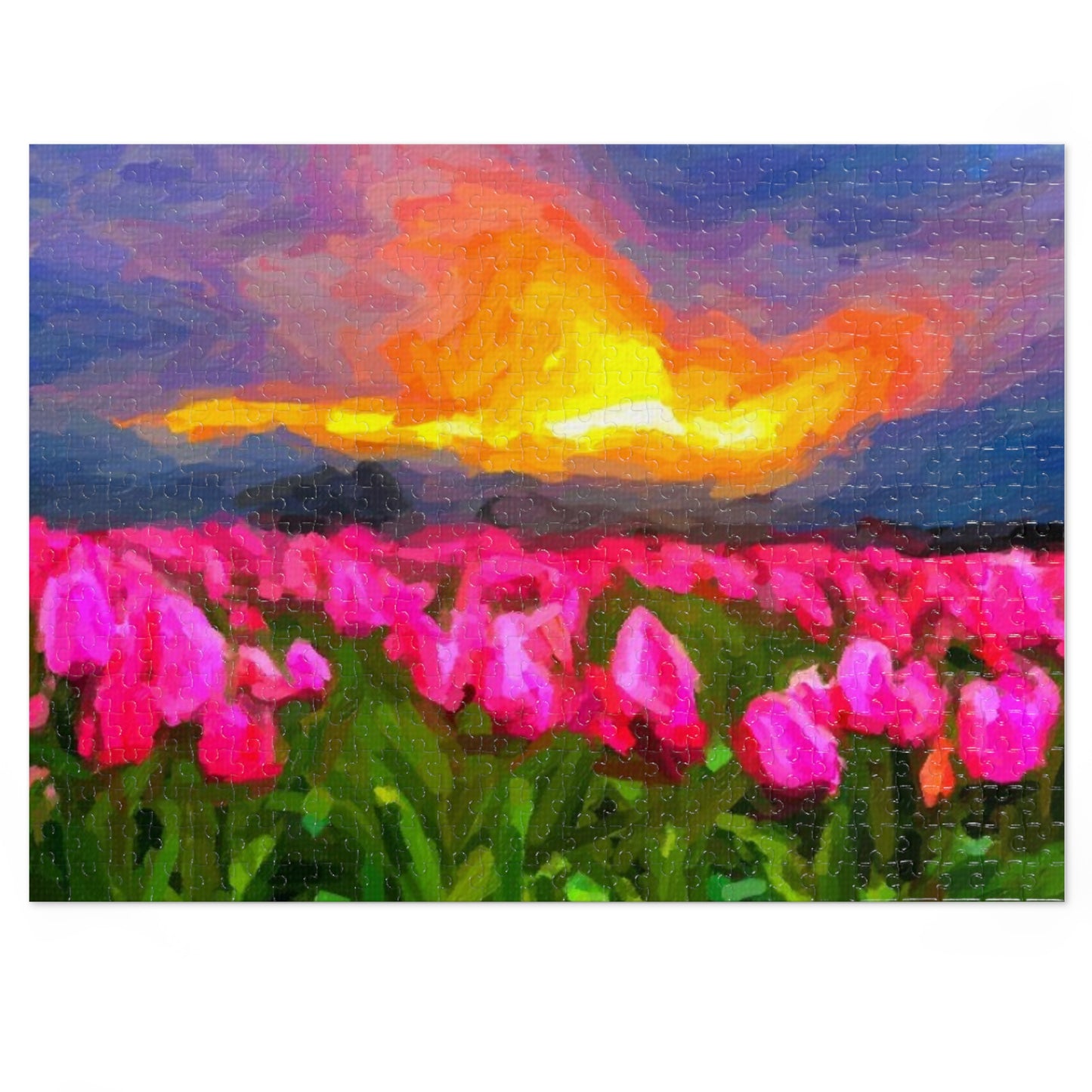 Jigsaw Puzzle (30, 110, 252, 500,1000-Piece) ... Skagit Valley Tulips ... Skagit Valley, Washington ... Family Archives ... Original Works ... Circa 1980's ...