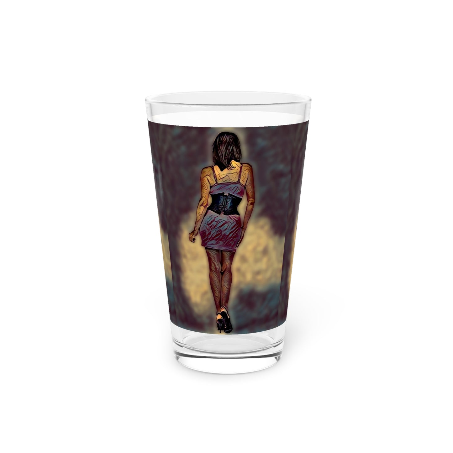 Pint Glass, 16oz ... I'll Walk 'A-Hundred-Miles' In Stilettos ... Original Works ... June 2023. Central Idaho, USA ...