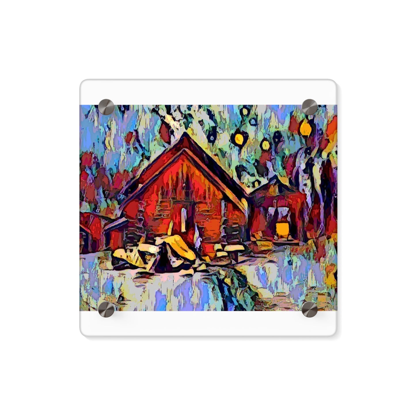 Acrylic Wall Art Panels ... A Very Abstract "Mountain Winter Scene" ... Original Works. Copyright Phot's Photo_LODA: Les Objets D'Art. December 2023 ...