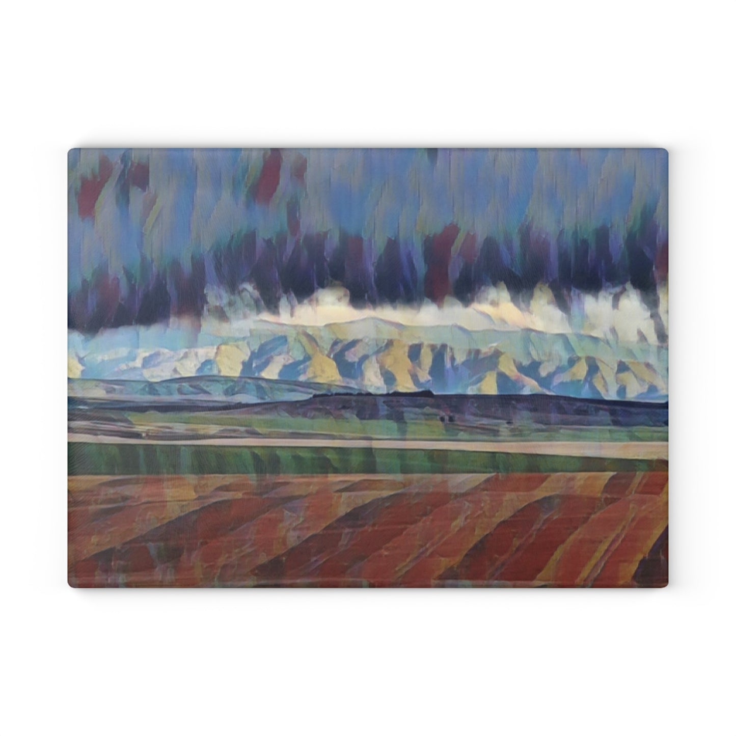 Glass Cutting Board ...  On-The-Prairie .. "The Storm Is Brewing" ... Central Idaho: November 2023 ... Original Works ...
