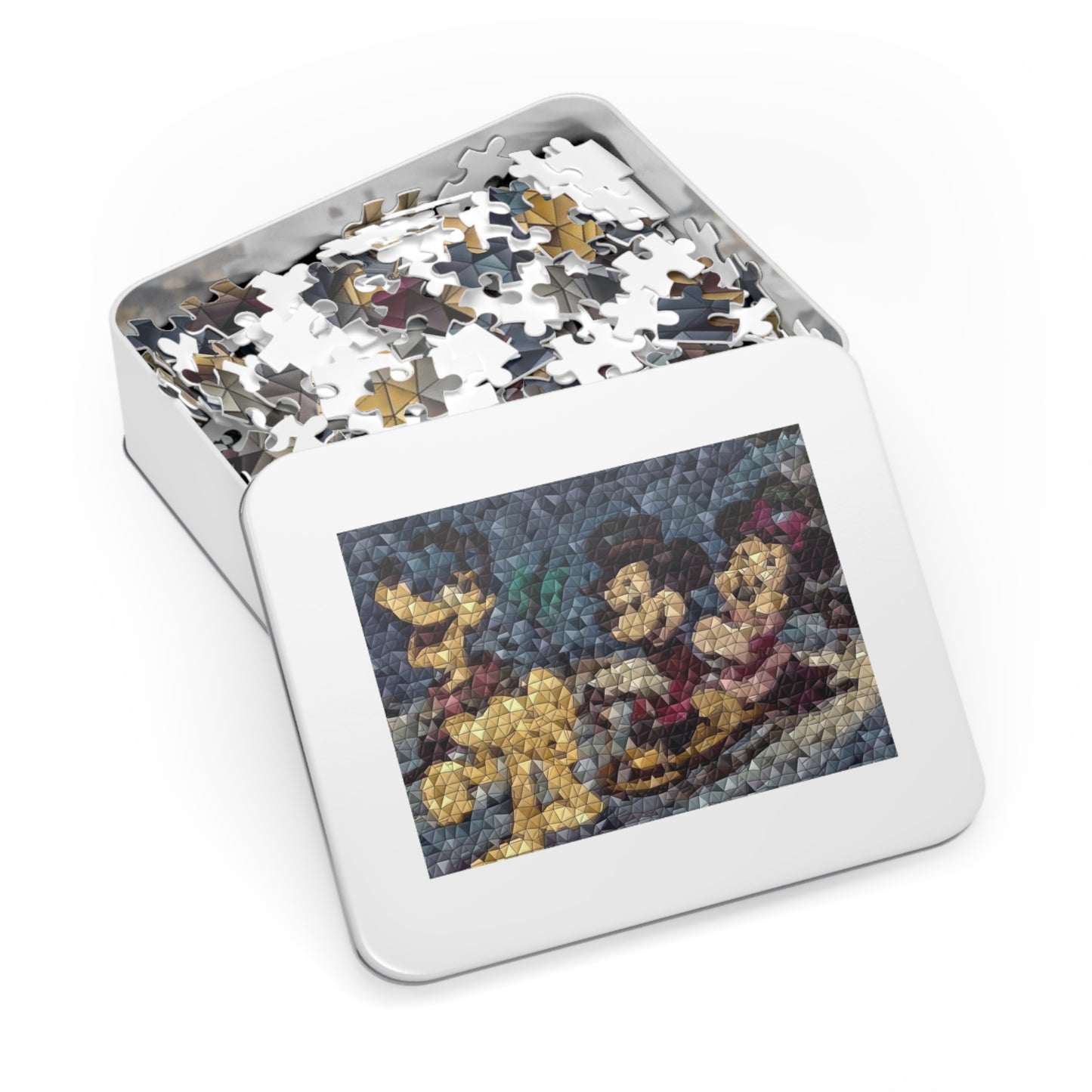 Jigsaw Puzzle (30, 110, 252, 500,1000-Piece) ... Mickey_N_Minnie Mouse & Pluto ... "A Winter Sleigh Ride" ... Original Works. Winter 2023 ...