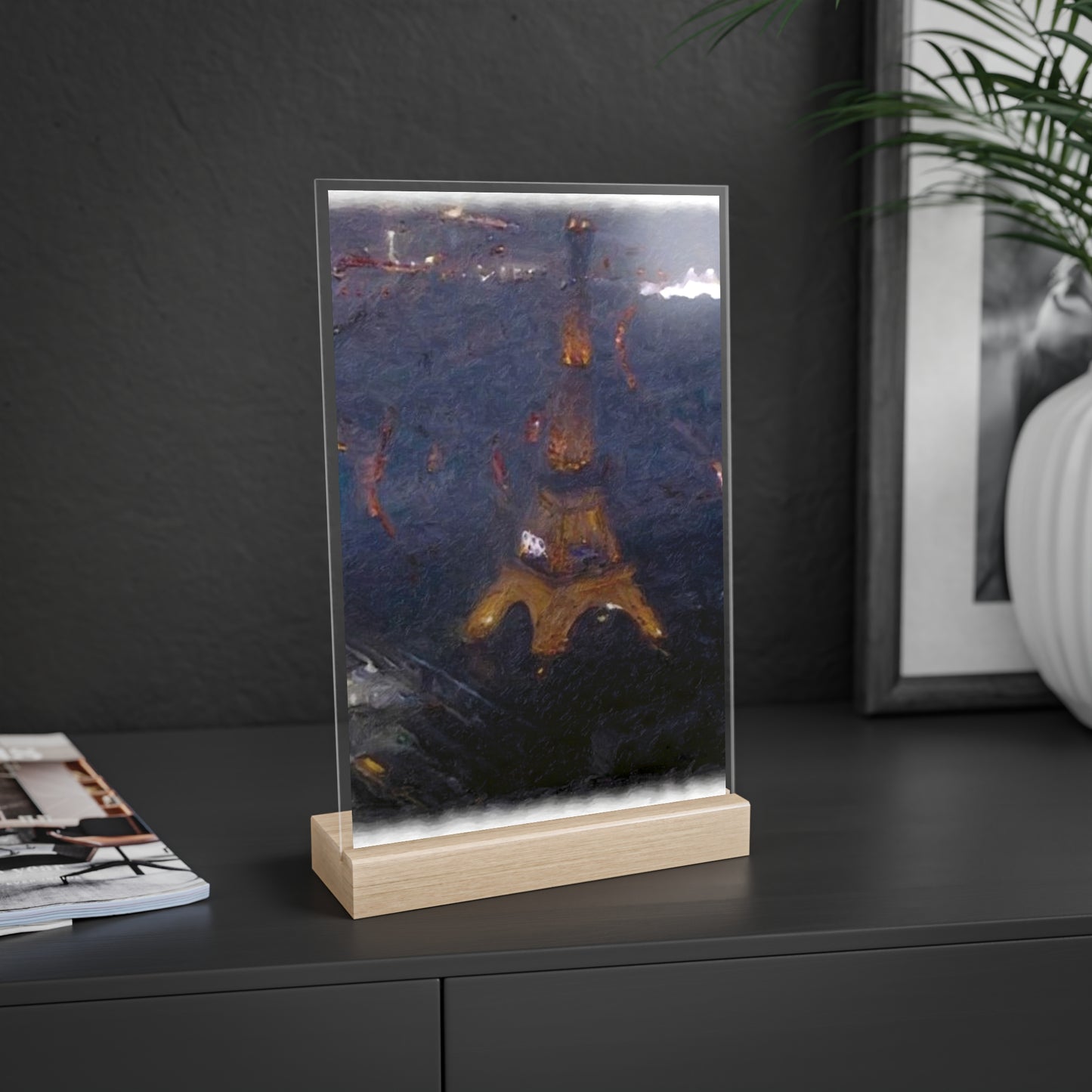 Acrylic Sign with Wooden Stand ... "Jeux Olympiques de Paris" ... Paris_2024 ... 'Cérémonies d'ouverture' ... Juliet 2024 ... Original Works ...
