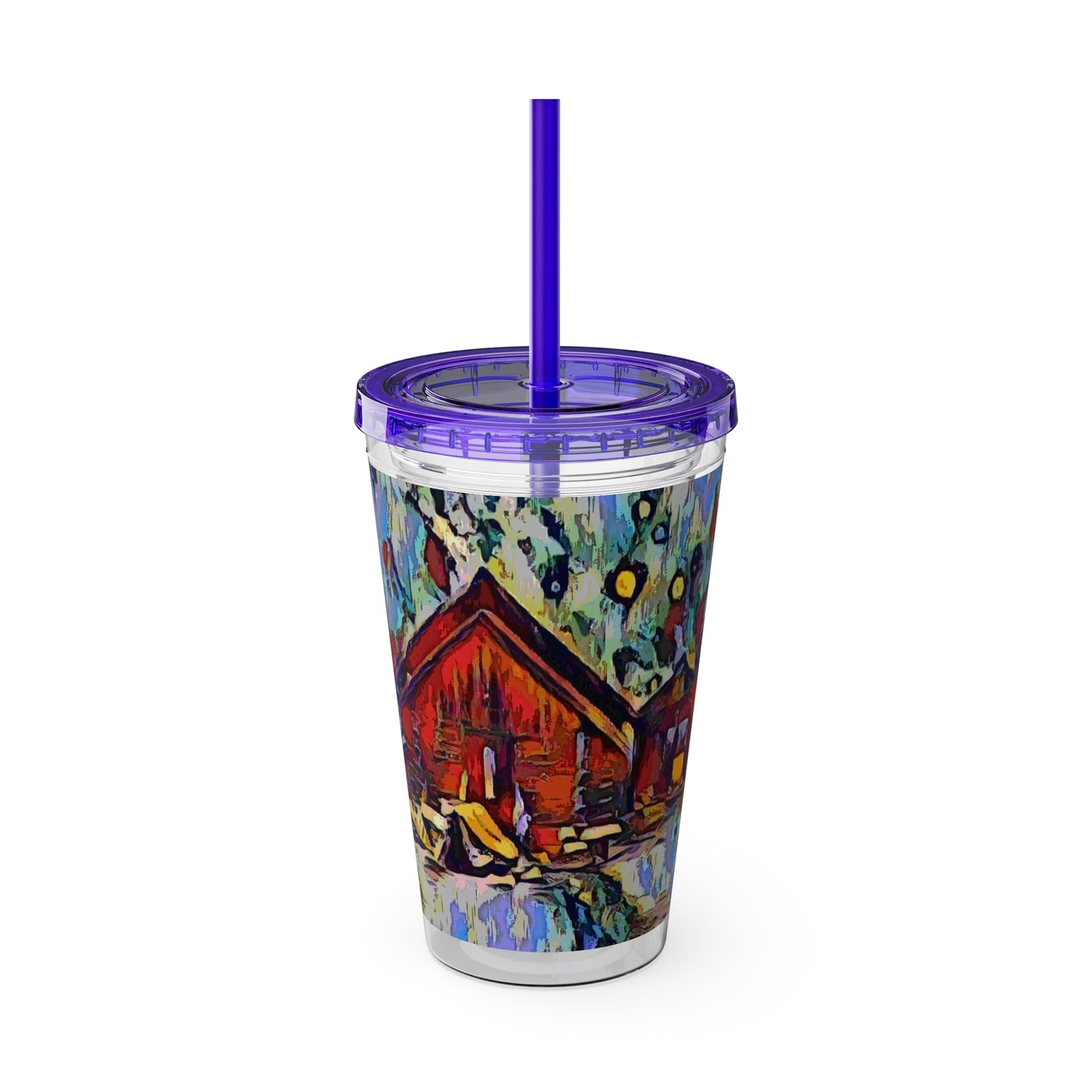 Sunsplash Tumbler with Straw, 16oz ... A Very Abstract "Mountain Winter Scene" ... Original Works. Copyright Phot's Photo_LODA: Les Objets D'Art. December 2023 ...