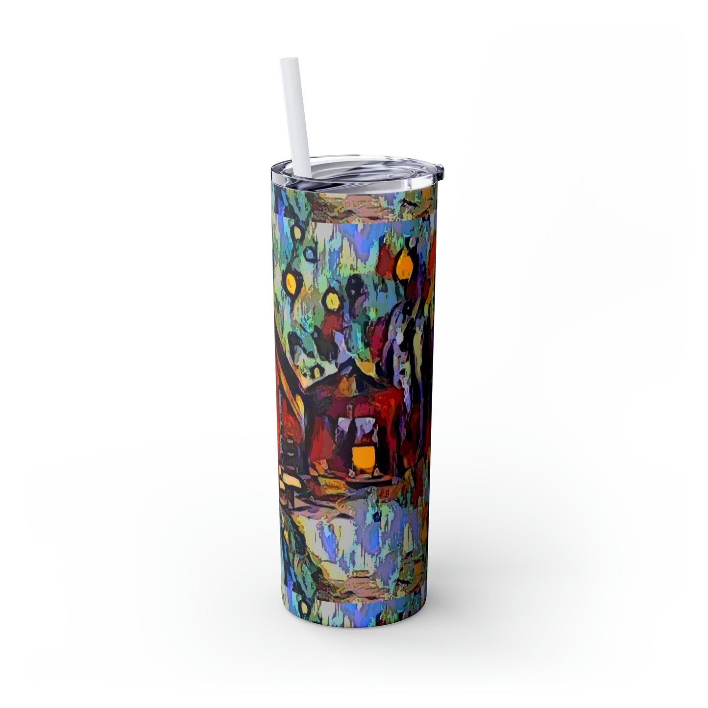 Skinny Tumbler with Straw, 20oz ... A Very Abstract "Mountain Winter Scene" ... Original Works. Copyright Phot's Photo_LODA: Les Objets D'Art. December 2023 ...
