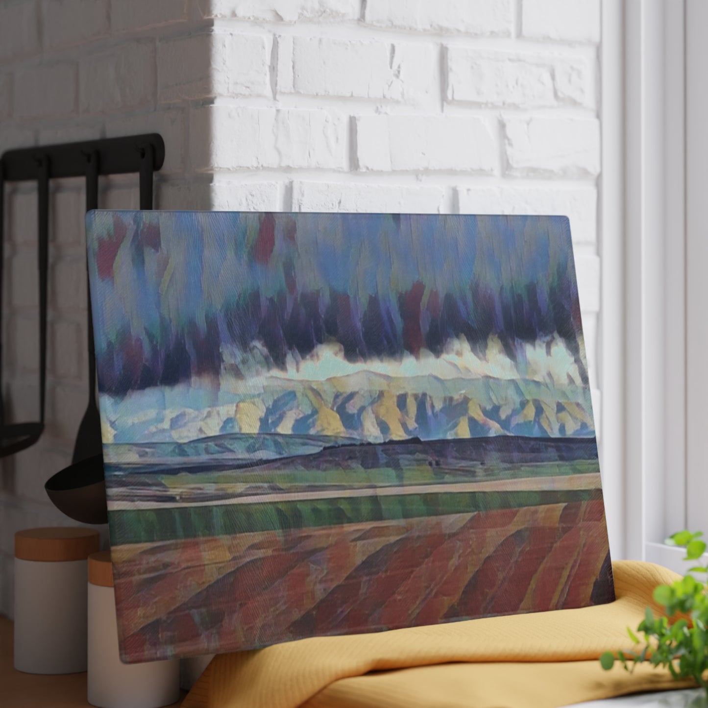 Glass Cutting Board ...  On-The-Prairie .. "The Storm Is Brewing" ... Central Idaho: November 2023 ... Original Works ...