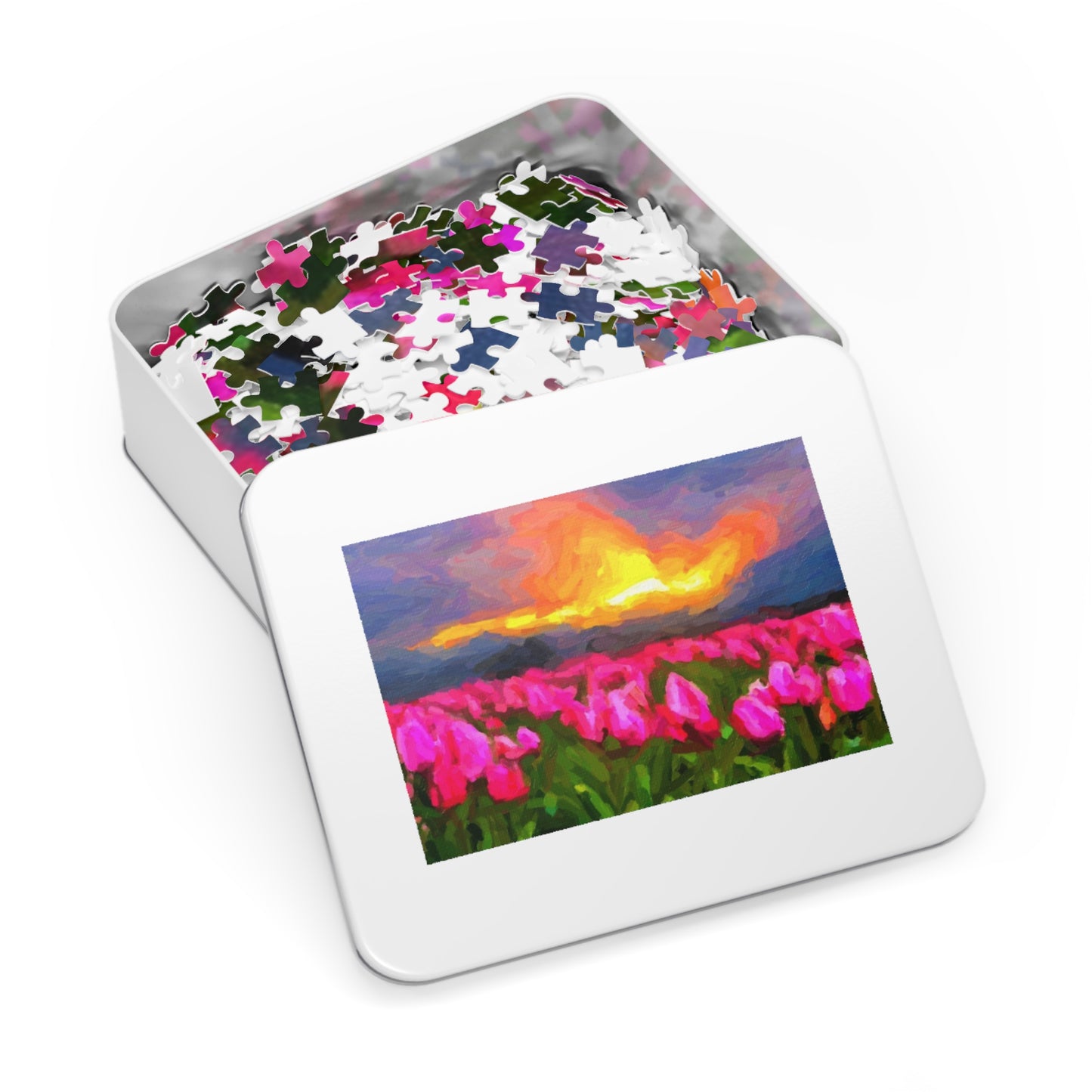 Jigsaw Puzzle (30, 110, 252, 500,1000-Piece) ... Skagit Valley Tulips ... Skagit Valley, Washington ... Family Archives ... Original Works ... Circa 1980's ...