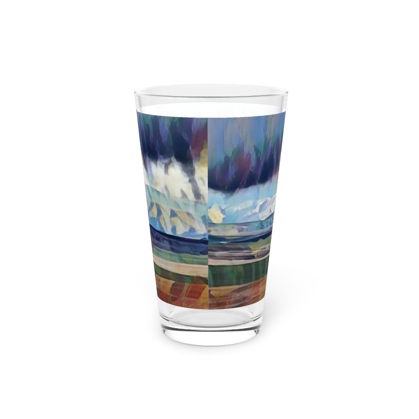 Pint Glass, 16oz ...  On-The-Prairie .. "The Storm Is Brewing" ... Central Idaho: November 2023 ... Original Works ...