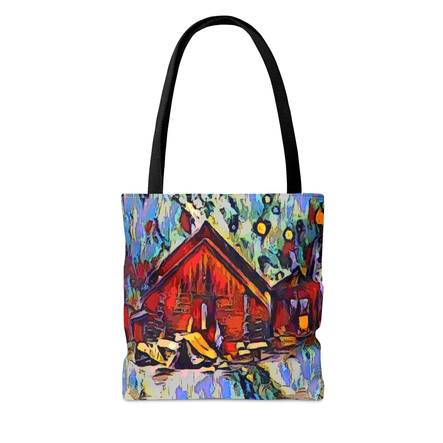 Tote Bag (AOP) ... A Very Abstract "Mountain Winter Scene" ... Original Works. Copyright Phot's Photo_LODA: Les Objets D'Art. December 2023 ...