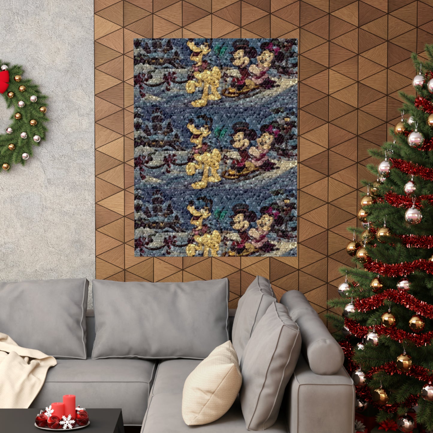 Matte Vertical Posters ... Mickey_N_Minnie Mouse & Pluto ... "A Winter Sleigh Ride" ... Original Works. Winter 2023 ...