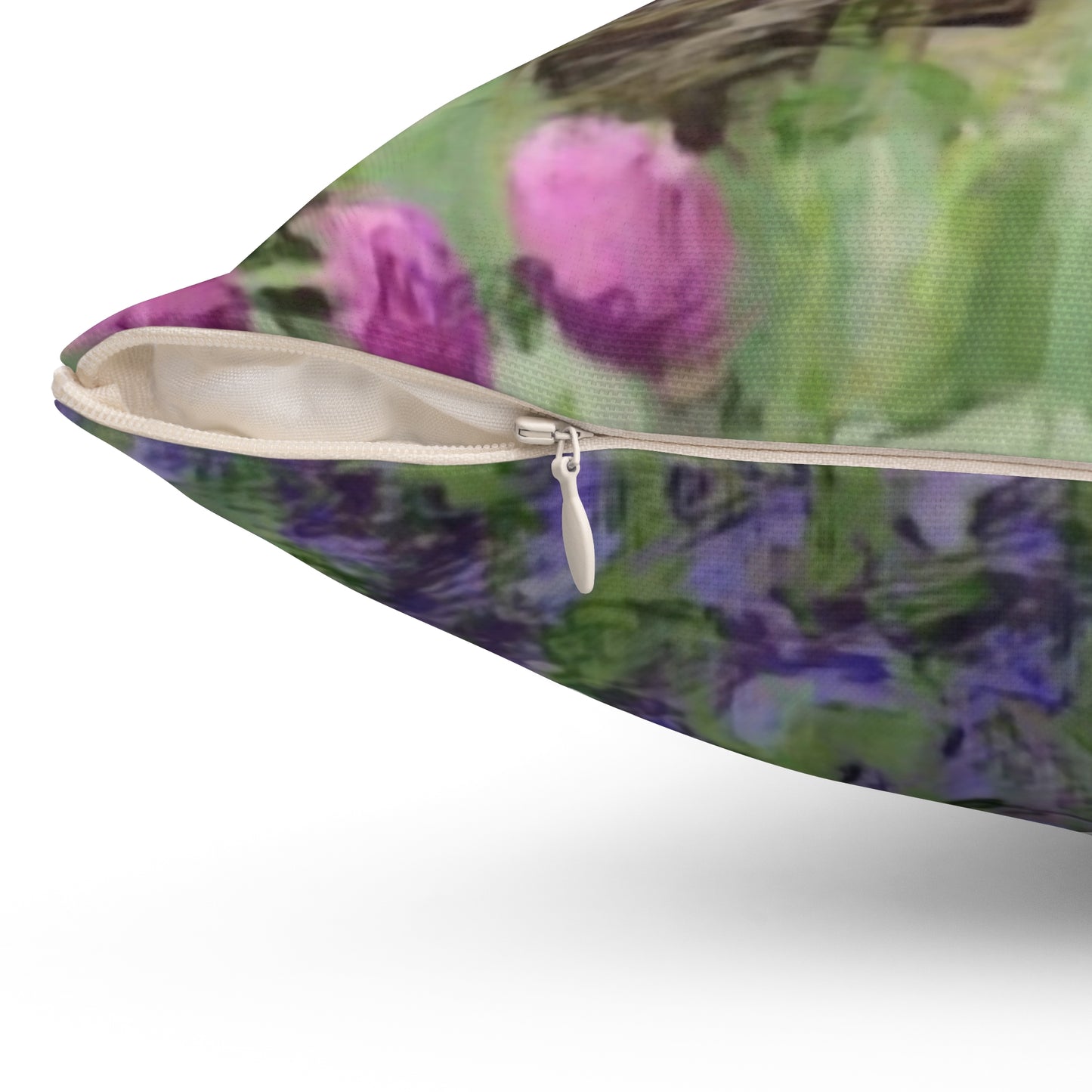 Spun Polyester Square Pillow ... Skagit Valley Tulips ... Skagit Valley, Washington ... Family Archives ... Original Works ... Circa 1980's ...