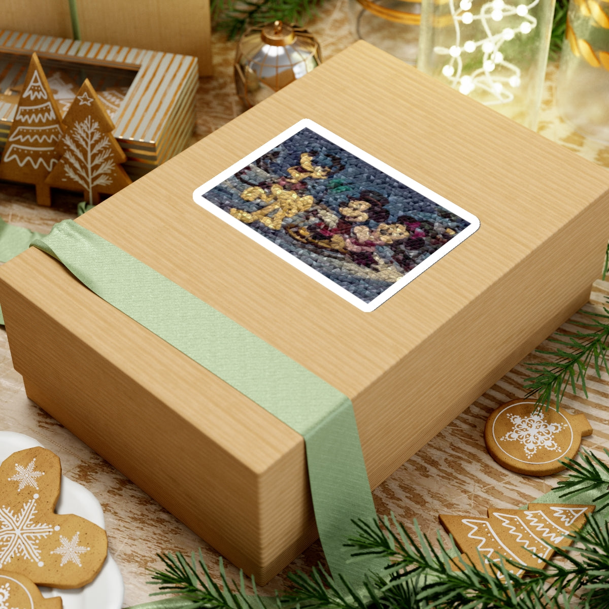 Kiss-Cut Stickers ... Mickey_N_Minnie Mouse & Pluto ... "A Winter Sleigh Ride" ... Original Works. Winter 2023 ...