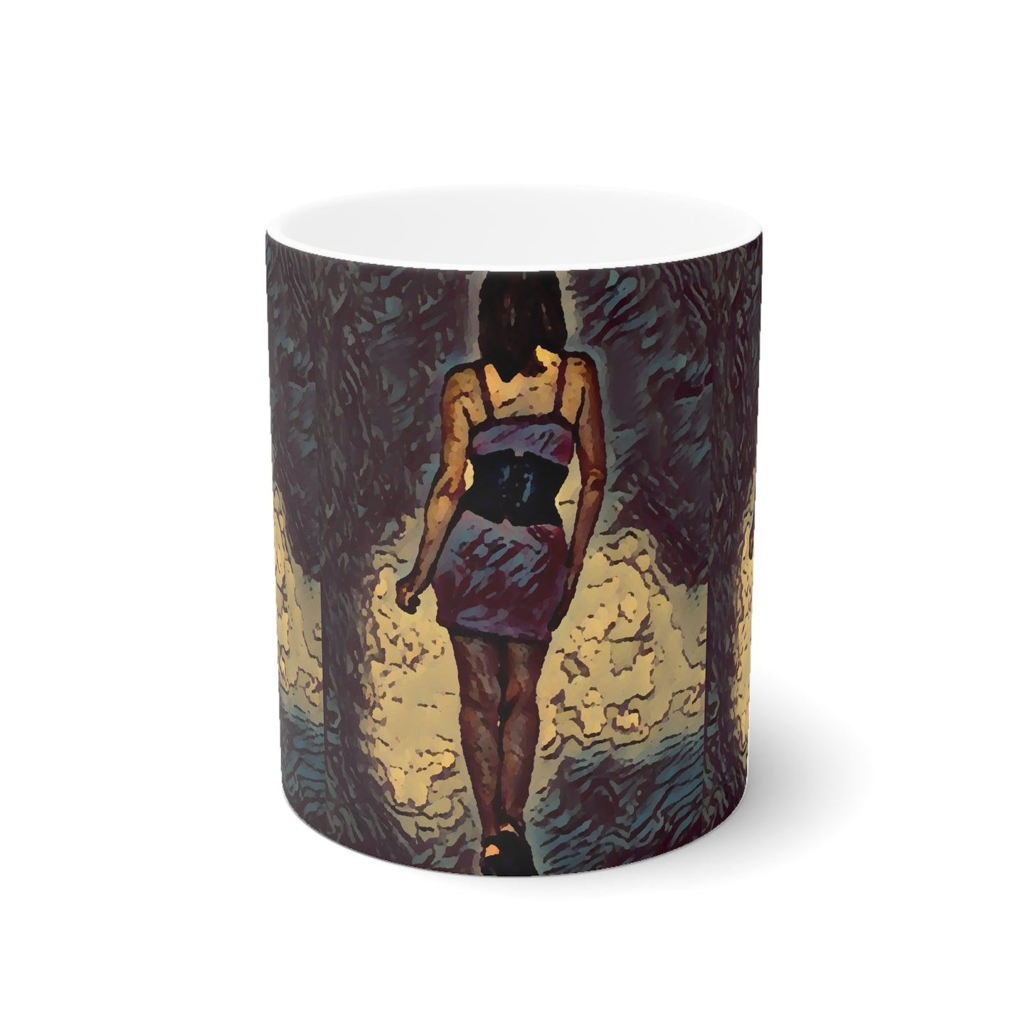 White Ceramic Mug, 11oz and 15oz ...  I'll Walk 'A-Hundred-Miles' In Stilettos ... Original Works ... June 2023. Central Idaho, USA ...