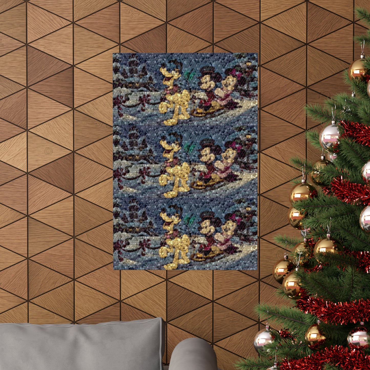 Matte Vertical Posters ... Mickey_N_Minnie Mouse & Pluto ... "A Winter Sleigh Ride" ... Original Works. Winter 2023 ...