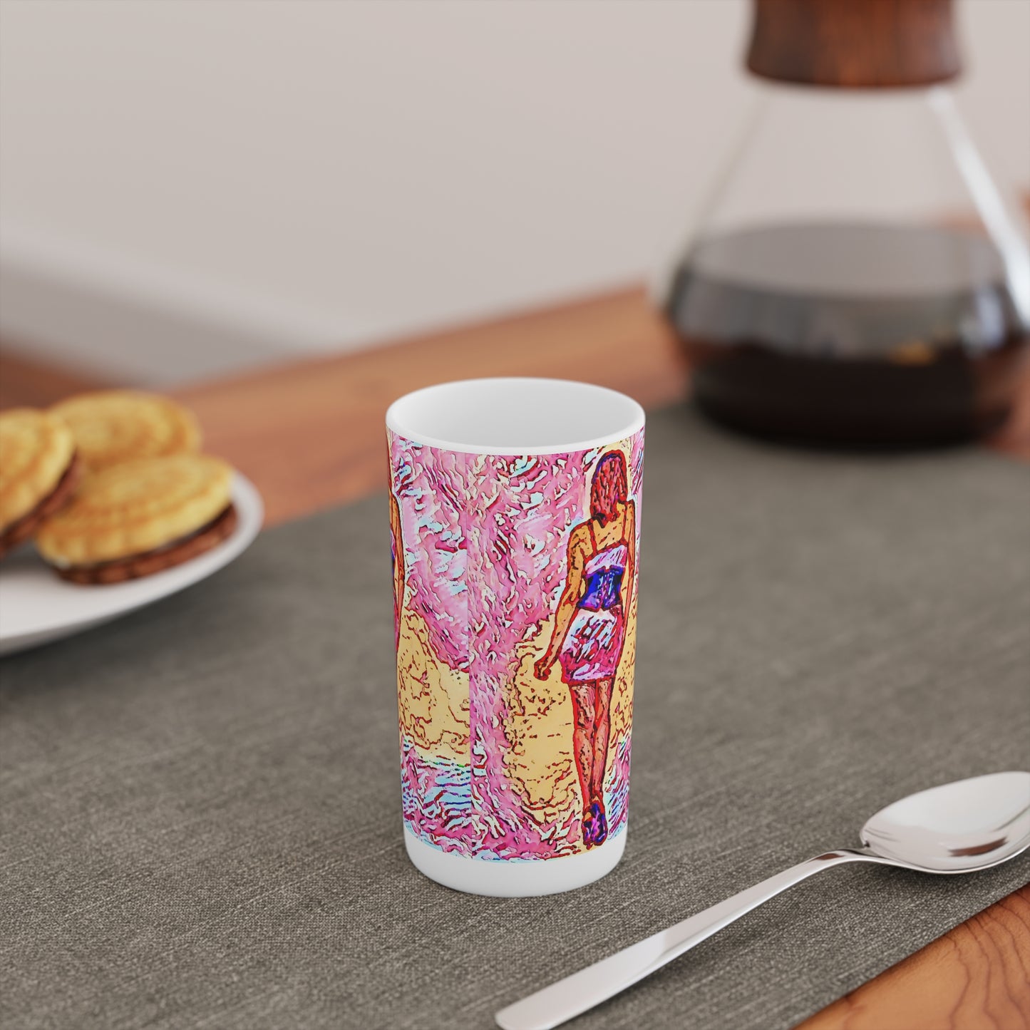 Conical Coffee Mugs (3oz, 8oz, 12oz) ...  I'll Walk 'A-Hundred-Miles' In Stilettos ... Original Works ... June 2023. Central Idaho, USA ...