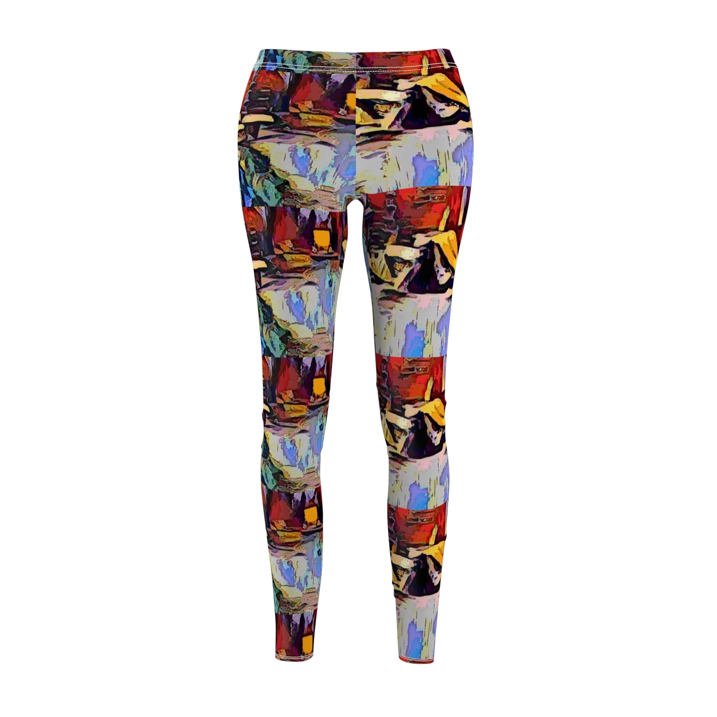 Women's Cut & Sew Casual Leggings (AOP) ... A Very Abstract "Mountain Winter Scene" ... Original Works. Copyright Phot's Photo_LODA: Les Objets D'Art. December 2023 ...