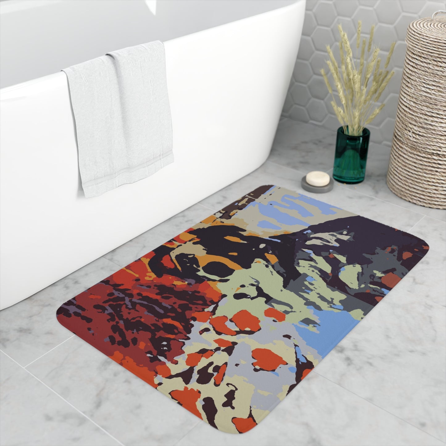 Memory Foam Bath Mat ... Ozzy-Hippensteel ... "Don't Cry Now ... Dry-Your-Eyes ... On-The-Wind". Original Works. May 2023.